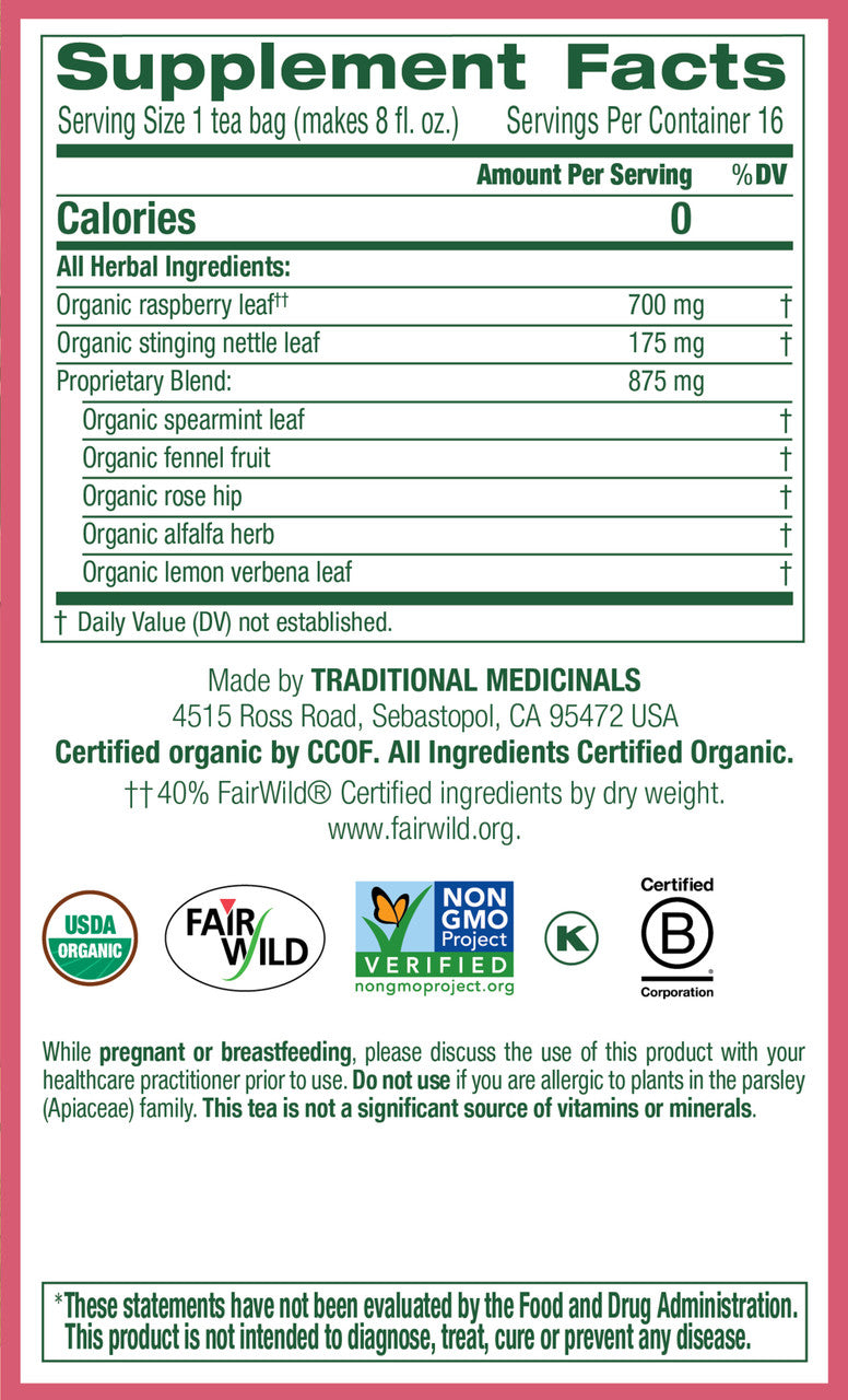 Traditional Medicinals Pregnancy Herb Tea (6x16 Bag)