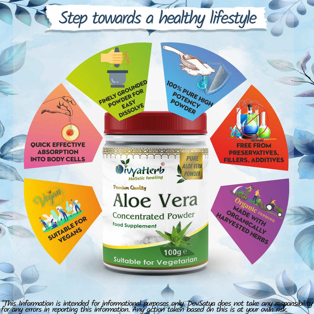 DivyaHerb Aloevera Powder 100 gram - Healthy-Looking Skin Support-4