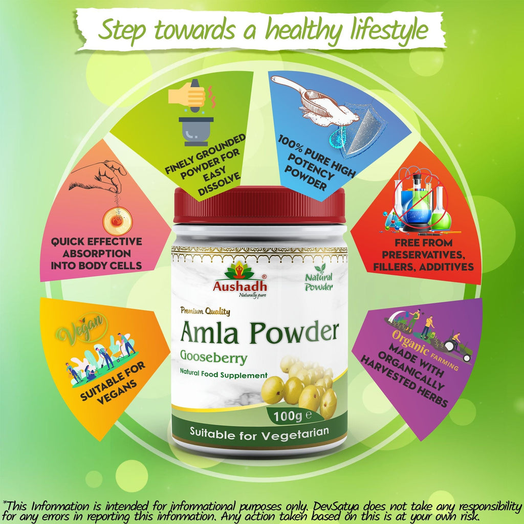 Aushadh Amla (Indian Gooseberry) Powder 100 gram - Hair & Scalp Support-4