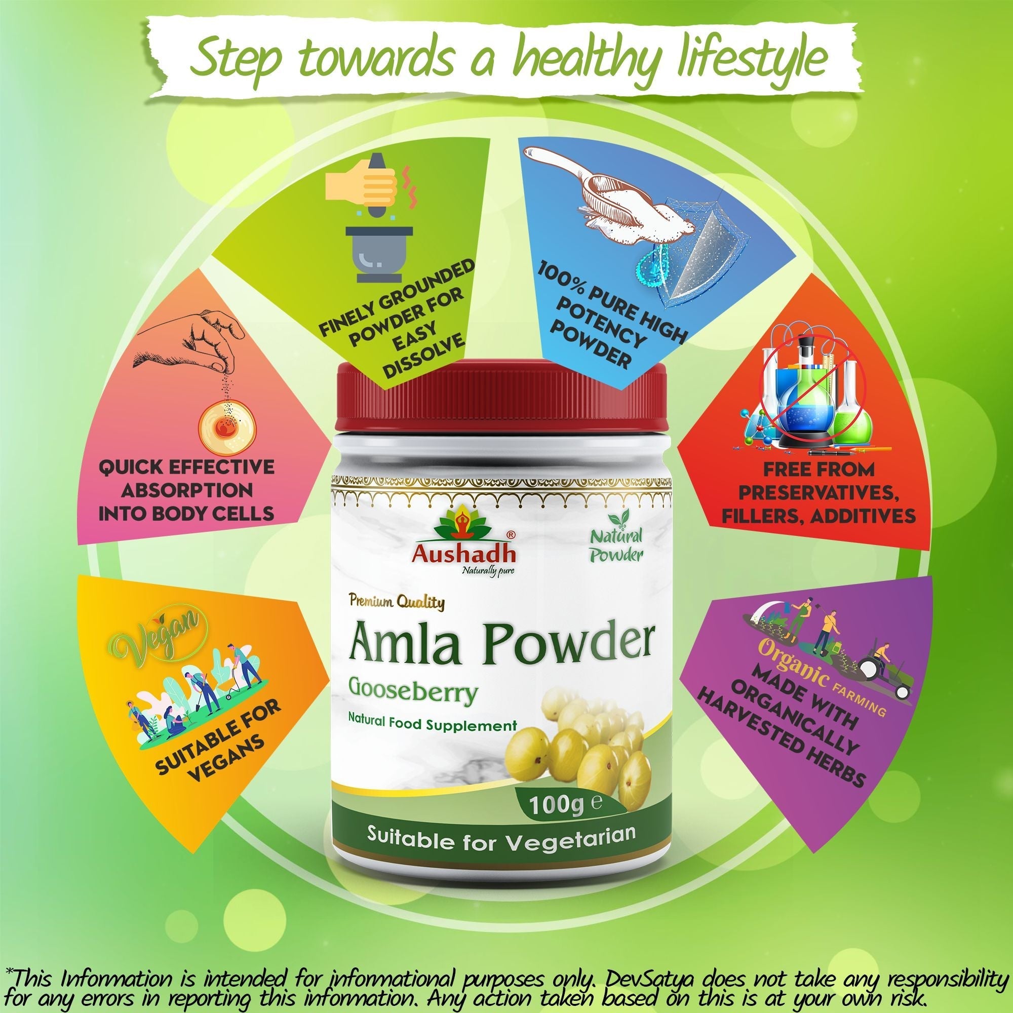 Aushadh Amla (Indian Gooseberry) Powder 100 gram - Hair & Scalp Support-4