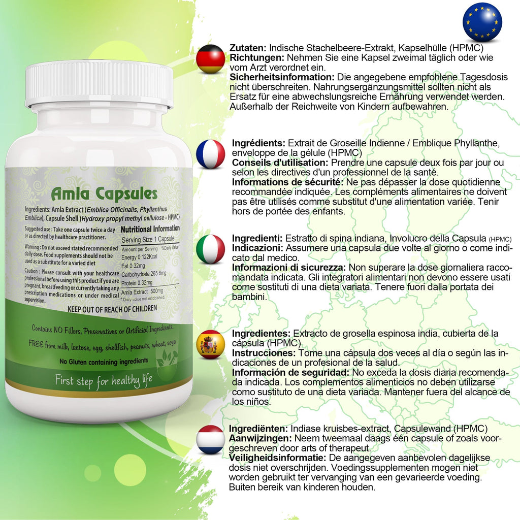 Aushadh Amla Capsules (Indian Gooseberry, Amalaki) Antioxidant Wellness Support - Vegan, Gluten Free, Non-GMO, 60 Capsules-1
