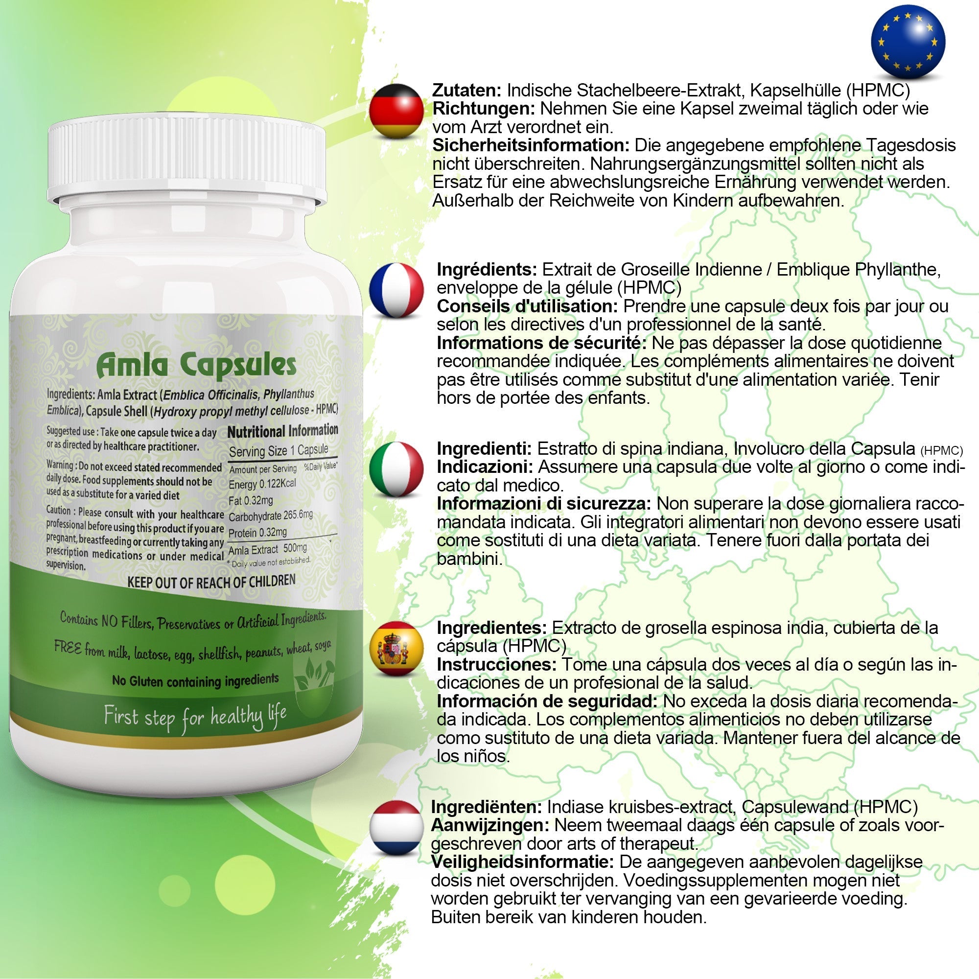 Aushadh Amla Capsules (Indian Gooseberry, Amalaki) Antioxidant Wellness Support - Vegan, Gluten Free, Non-GMO, 60 Capsules-1