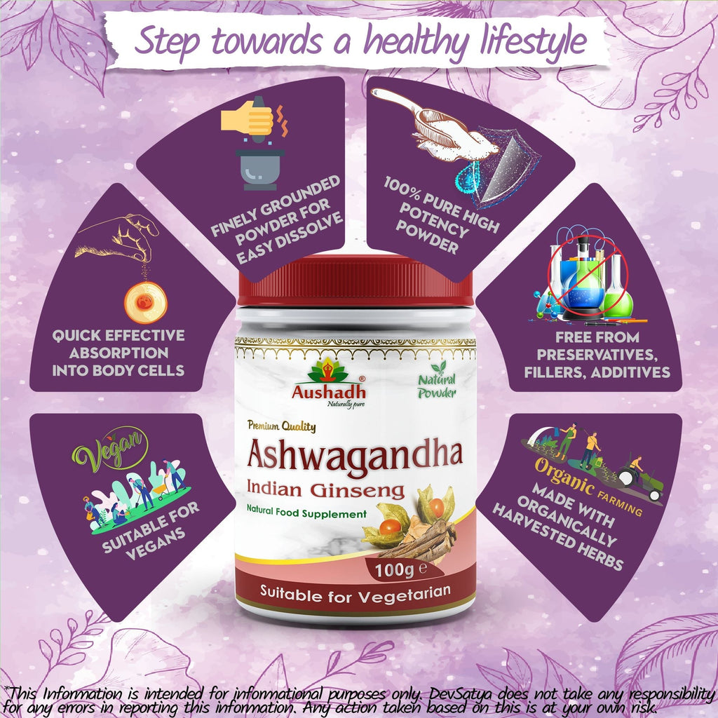 Aushadh Ashwagandha Powder 100 gram - Calm & Balance Support-4