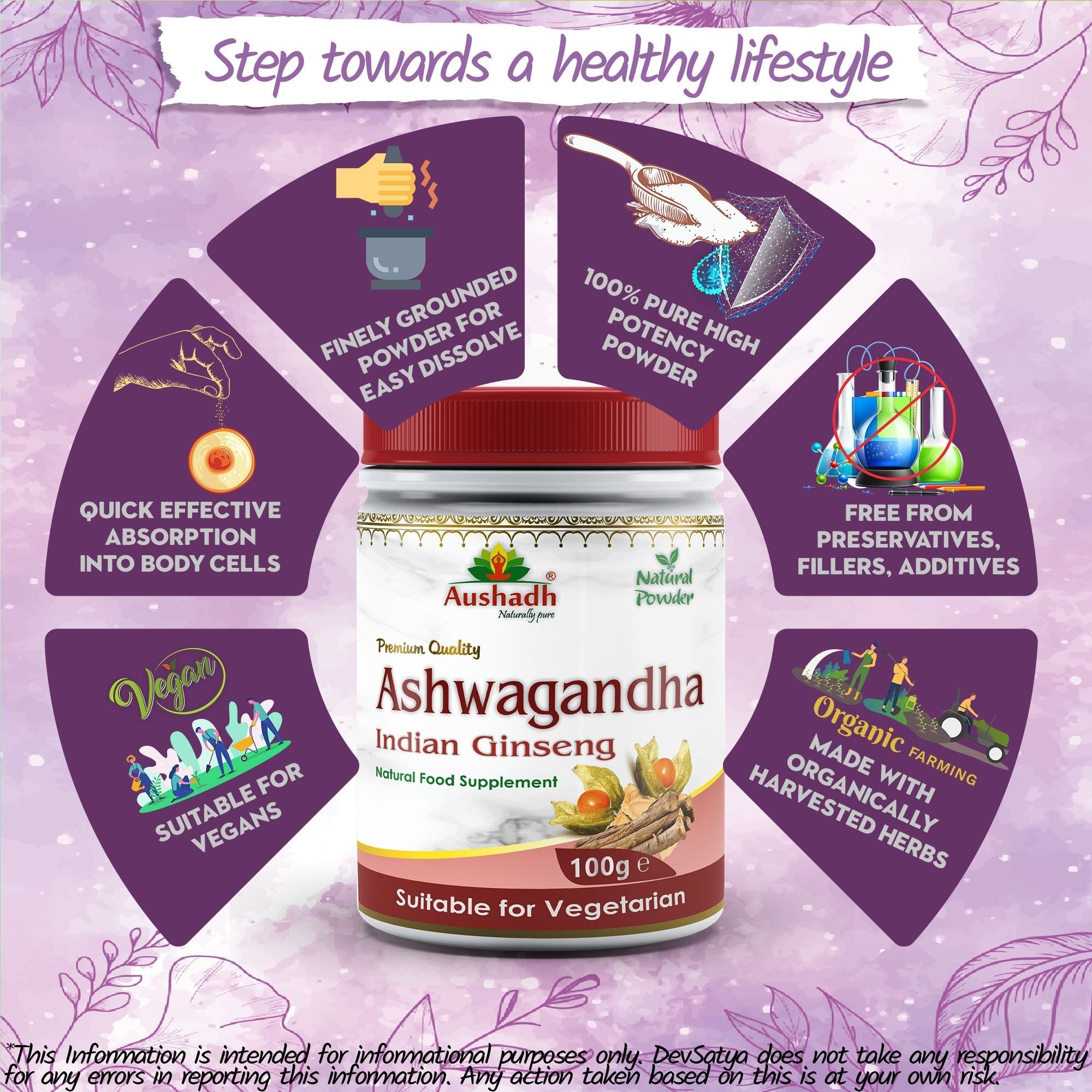 Aushadh Ashwagandha Powder 100 gram - Calm & Balance Support-4