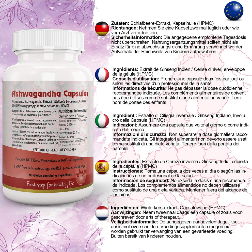 Aushadh Ashwagandha with Turmeric & Piperine Capsules (Indian Ginseng) Stress Balance & Joint Comfort Support - Vegan, Gluten Free, Non-GMO, 60 Capsules-1