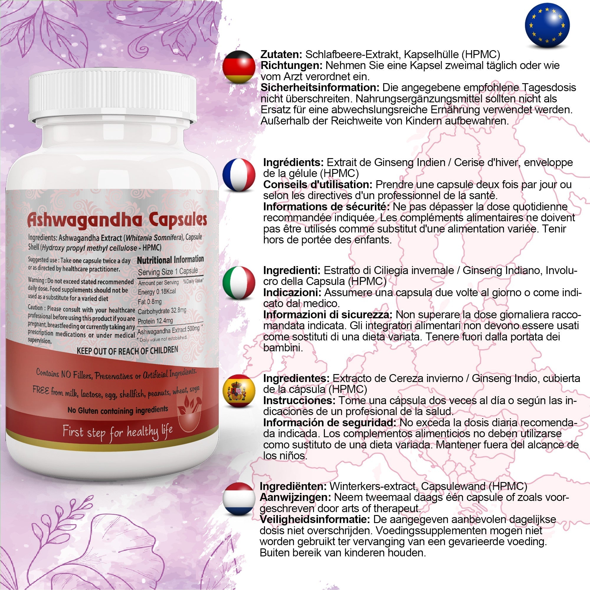 Aushadh Ashwagandha with Turmeric & Piperine Capsules (Indian Ginseng) Stress Balance & Joint Comfort Support - Vegan, Gluten Free, Non-GMO, 60 Capsules-1