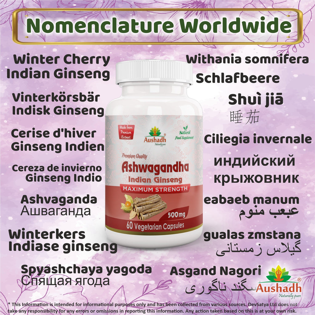 Aushadh Ashwagandha with Turmeric & Piperine Capsules (Indian Ginseng) Stress Balance & Joint Comfort Support - Vegan, Gluten Free, Non-GMO, 60 Capsules-2