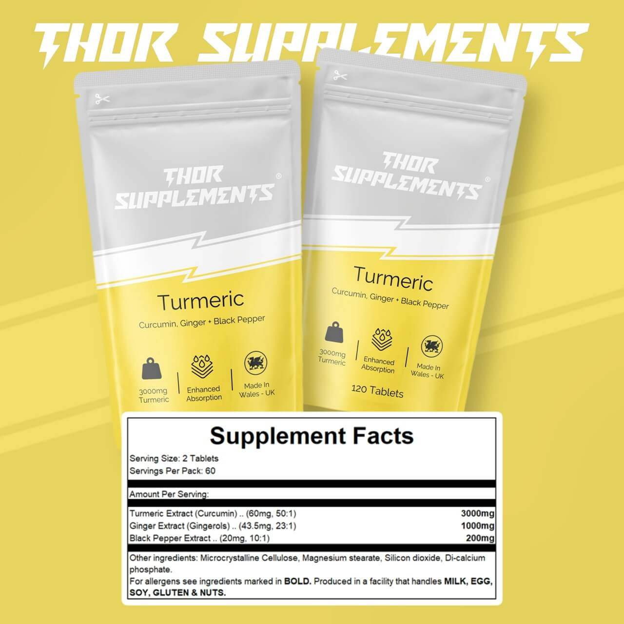 Turmeric, Ginger and Black Pepper | 120 Tablets