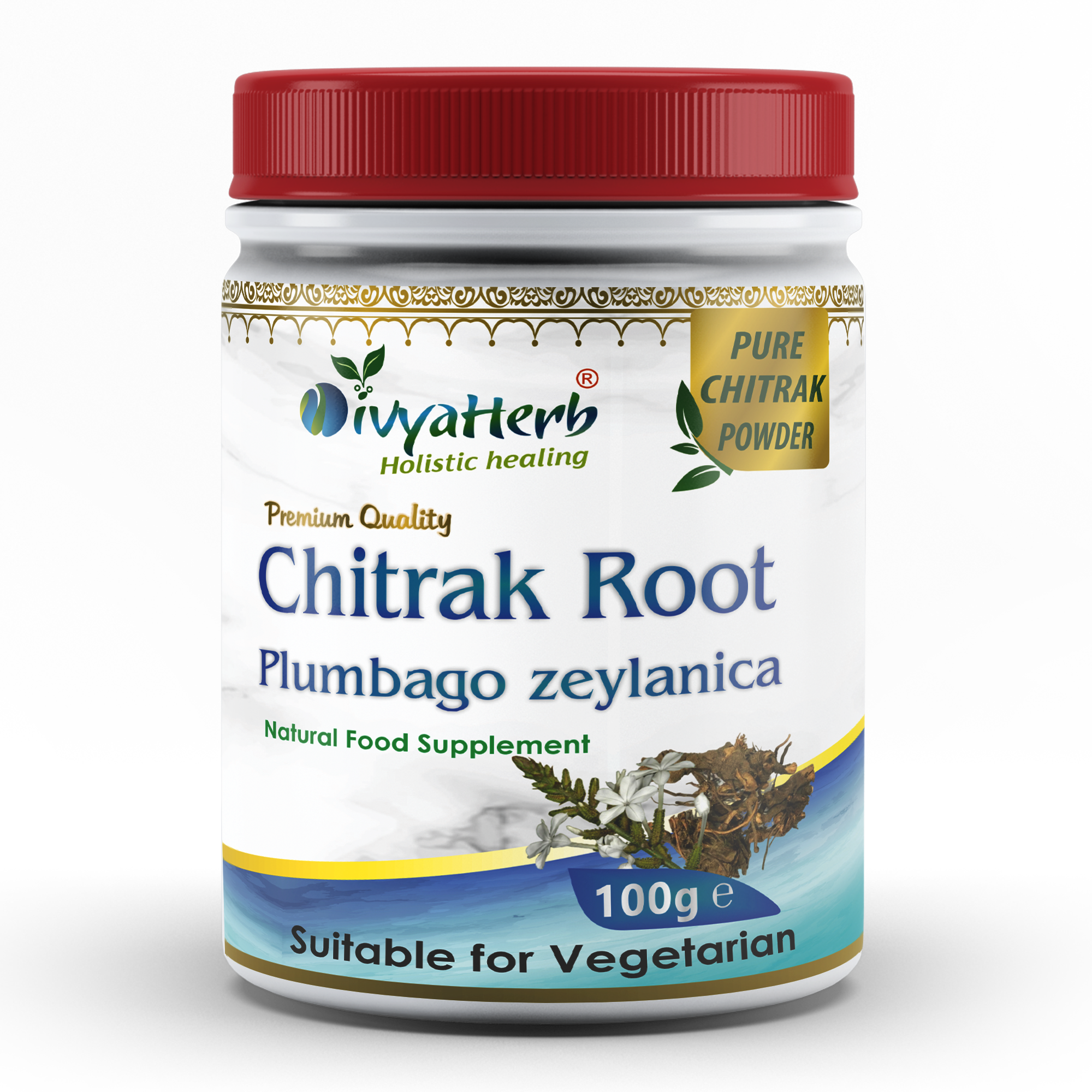 DivyaHerb Chitrak Root Powder 100 gram - Daily Wellness Support-0