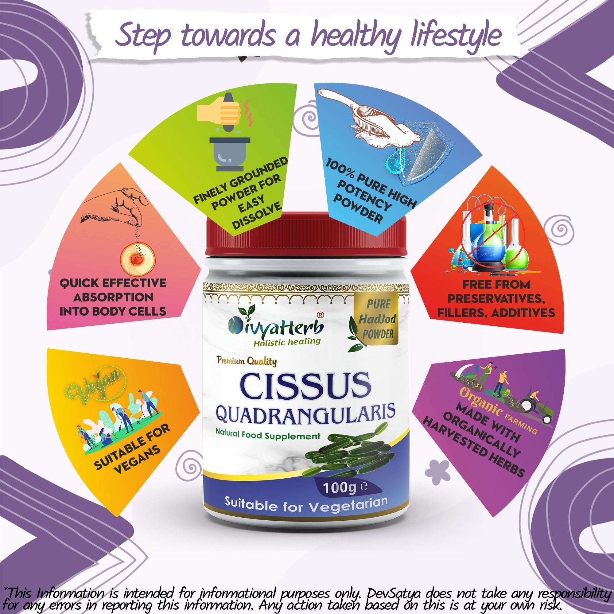DivyaHerb Cissus Quadrangularis Powder 100 gram - Joint & Mobility Support-4