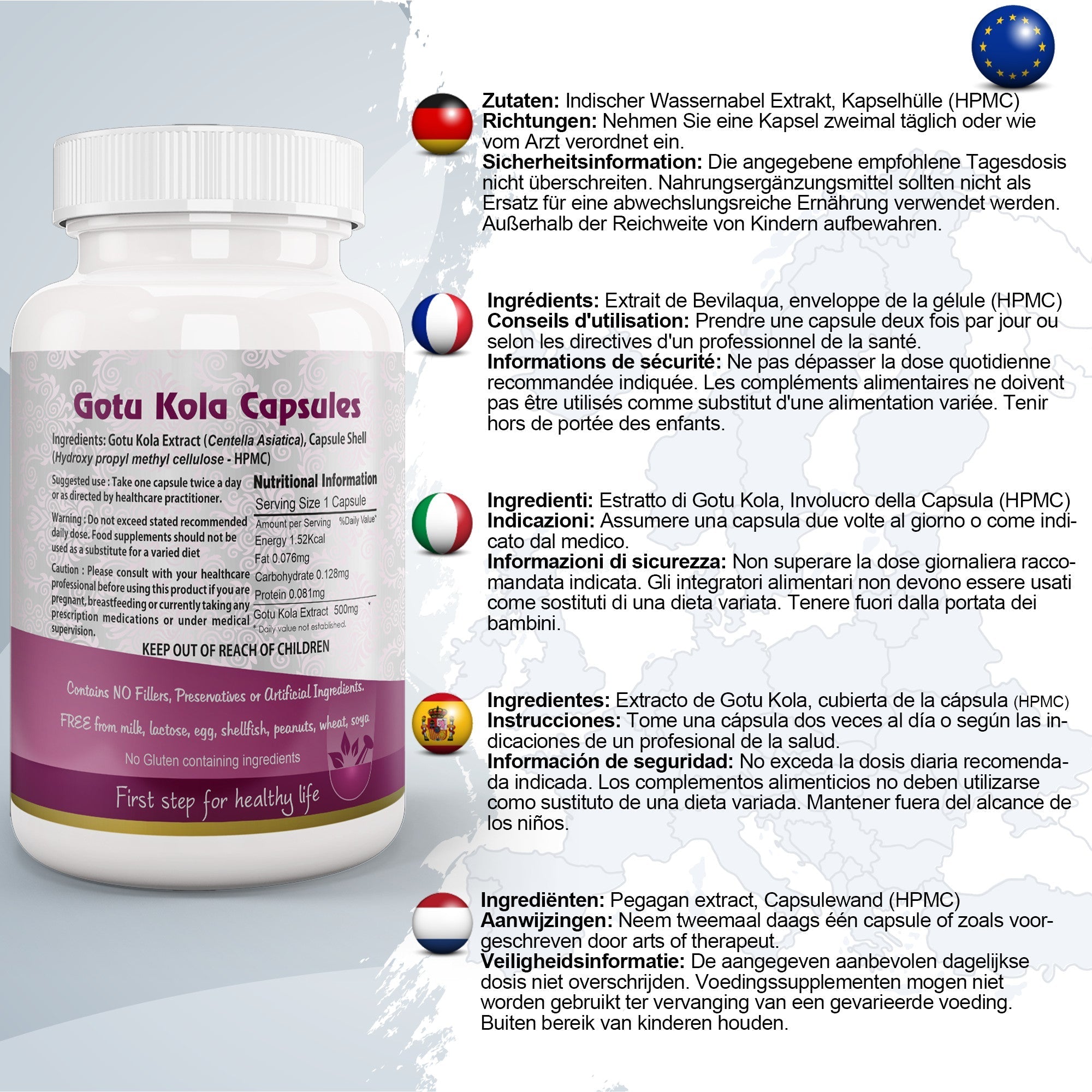 Aushadh Gotukola Capsules (Centella) Memory & Skin Support - Vegan, Gluten Free, Non-GMO, 60 Capsules-1