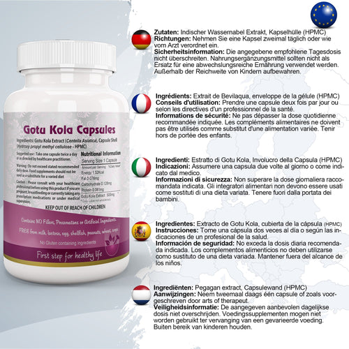 Aushadh Gotukola Capsules (Centella) Memory & Skin Support - Vegan, Gluten Free, Non-GMO, 60 Capsules-1