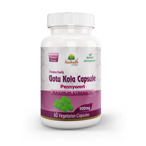 Aushadh Gotukola Capsules (Centella) Memory & Skin Support - Vegan, Gluten Free, Non-GMO, 60 Capsules-0