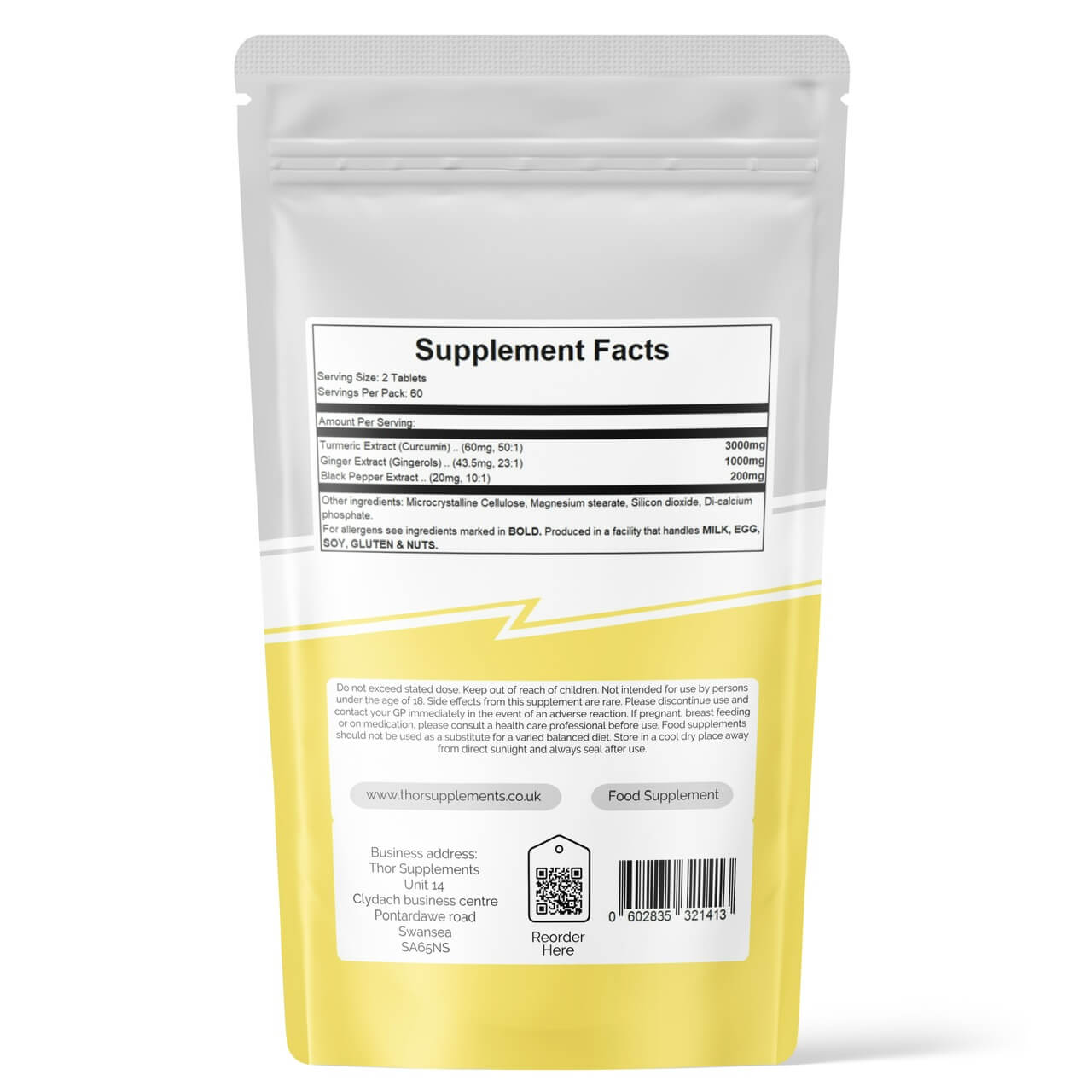 Turmeric, Ginger and Black Pepper | 120 Tablets