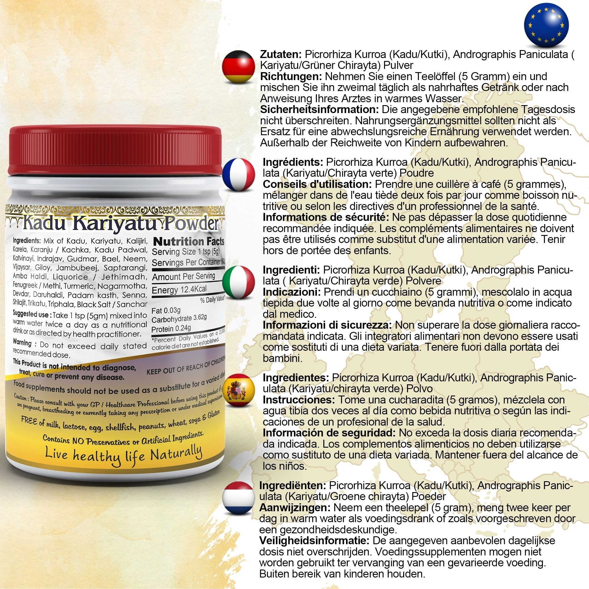 DivyaHerb Kadu Kariyatu Powder 100 gram - Daily Wellness Support-1