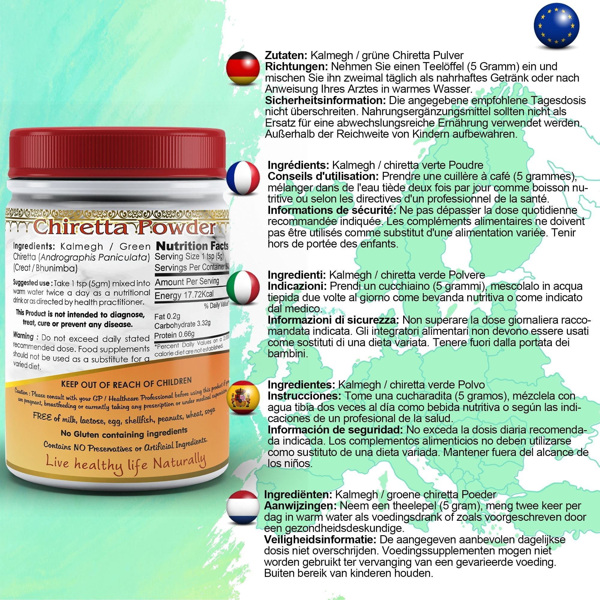 DivyaHerb Kalmegh Powder 100 gram - Daily Wellness Support-1