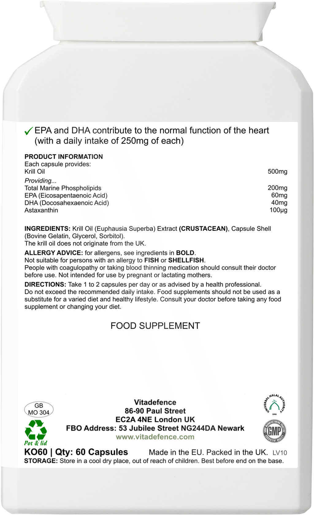 Krill Oil Antarctic | 500 mg with EPA, DHA & Astaxanthin – 60 Softgels-4