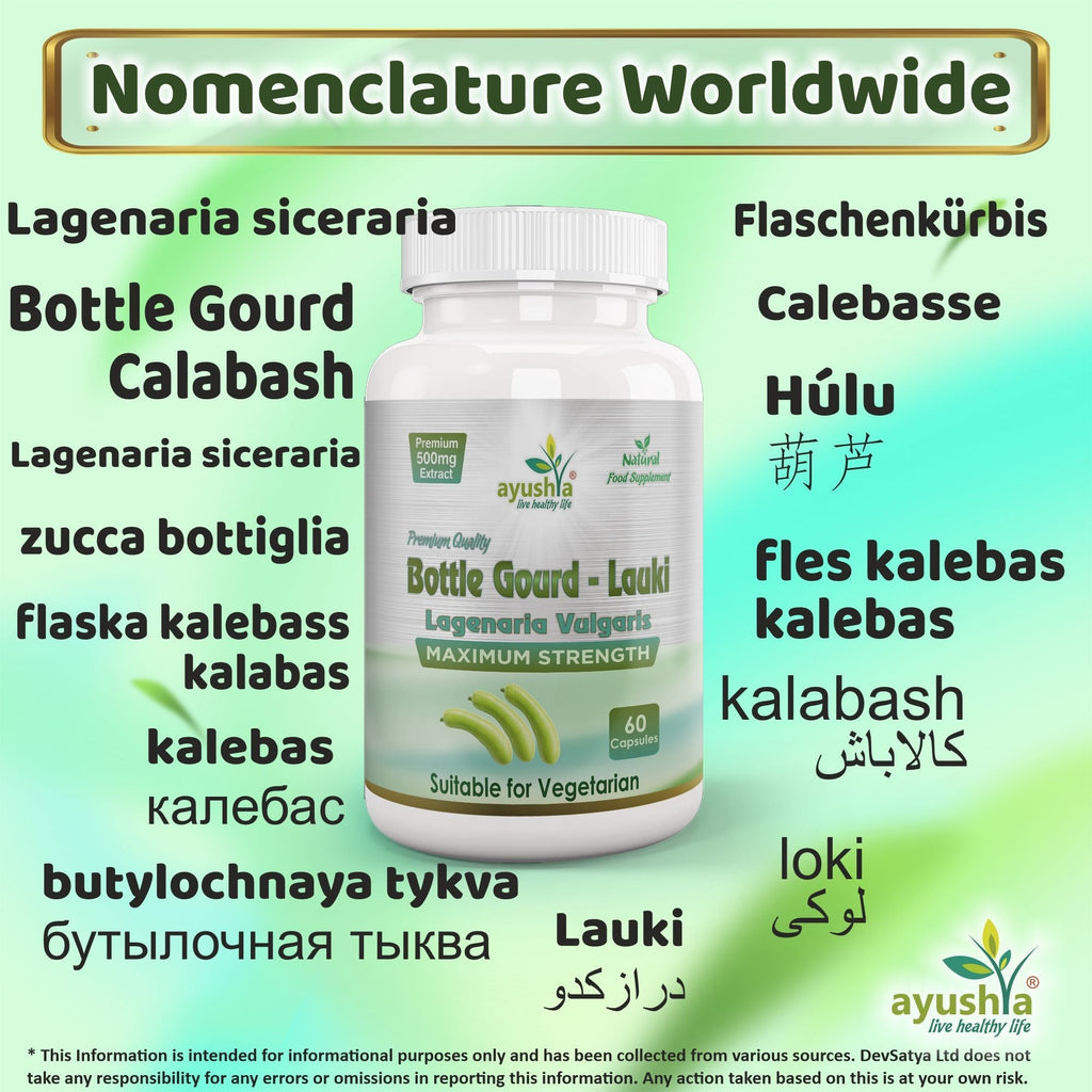 Ayushya Lauki (Bottle Gourd, Calabase) Capsules Cooling Balance & Wellness Support - Vegan, Gluten Free, Non-GMO, 60 Capsules-2