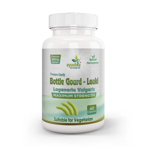 Ayushya Lauki (Bottle Gourd, Calabase) Capsules Cooling Balance & Wellness Support - Vegan, Gluten Free, Non-GMO, 60 Capsules-0