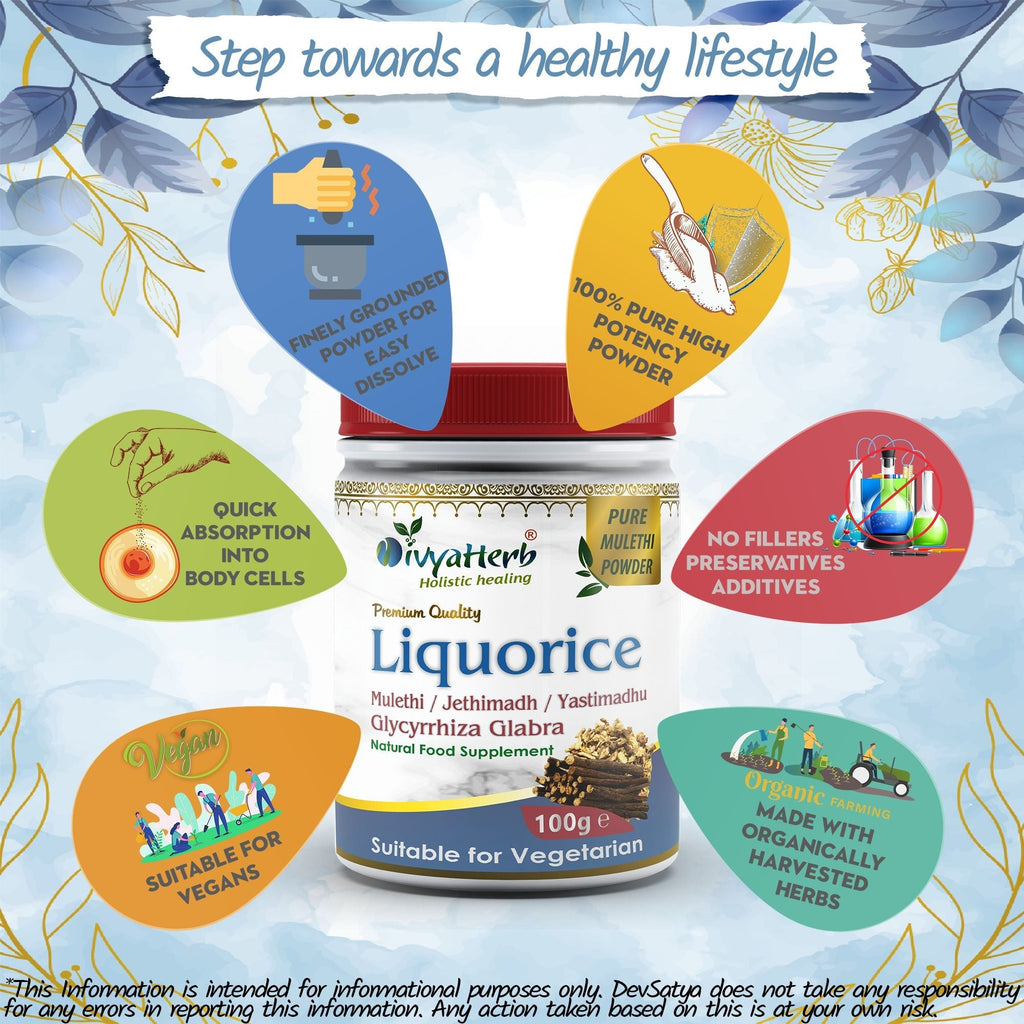 DivyaHerb Liquorice Root Powder 100 gram - Throat Comfort Support-4