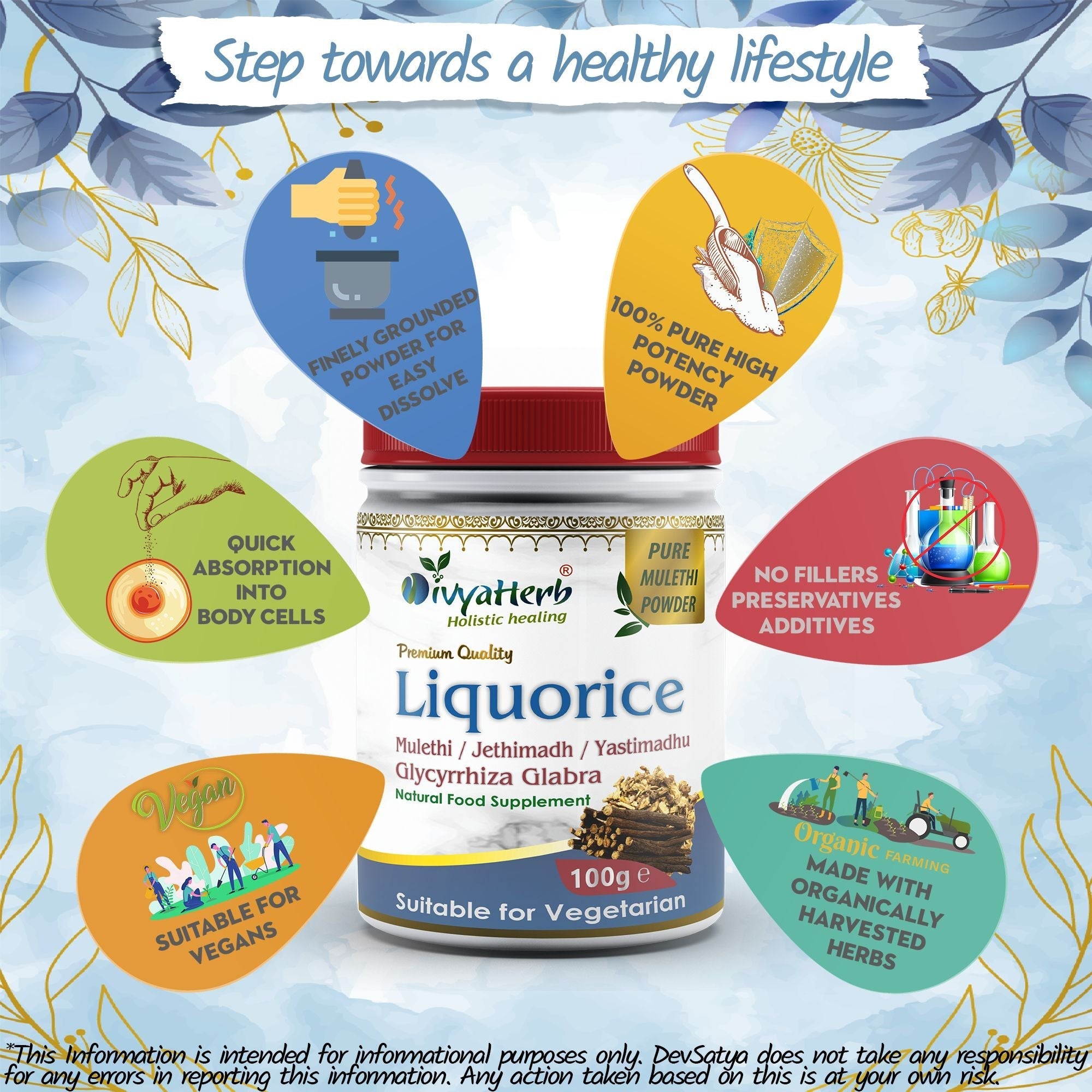 DivyaHerb Liquorice Root Powder 100 gram - Throat Comfort Support-4