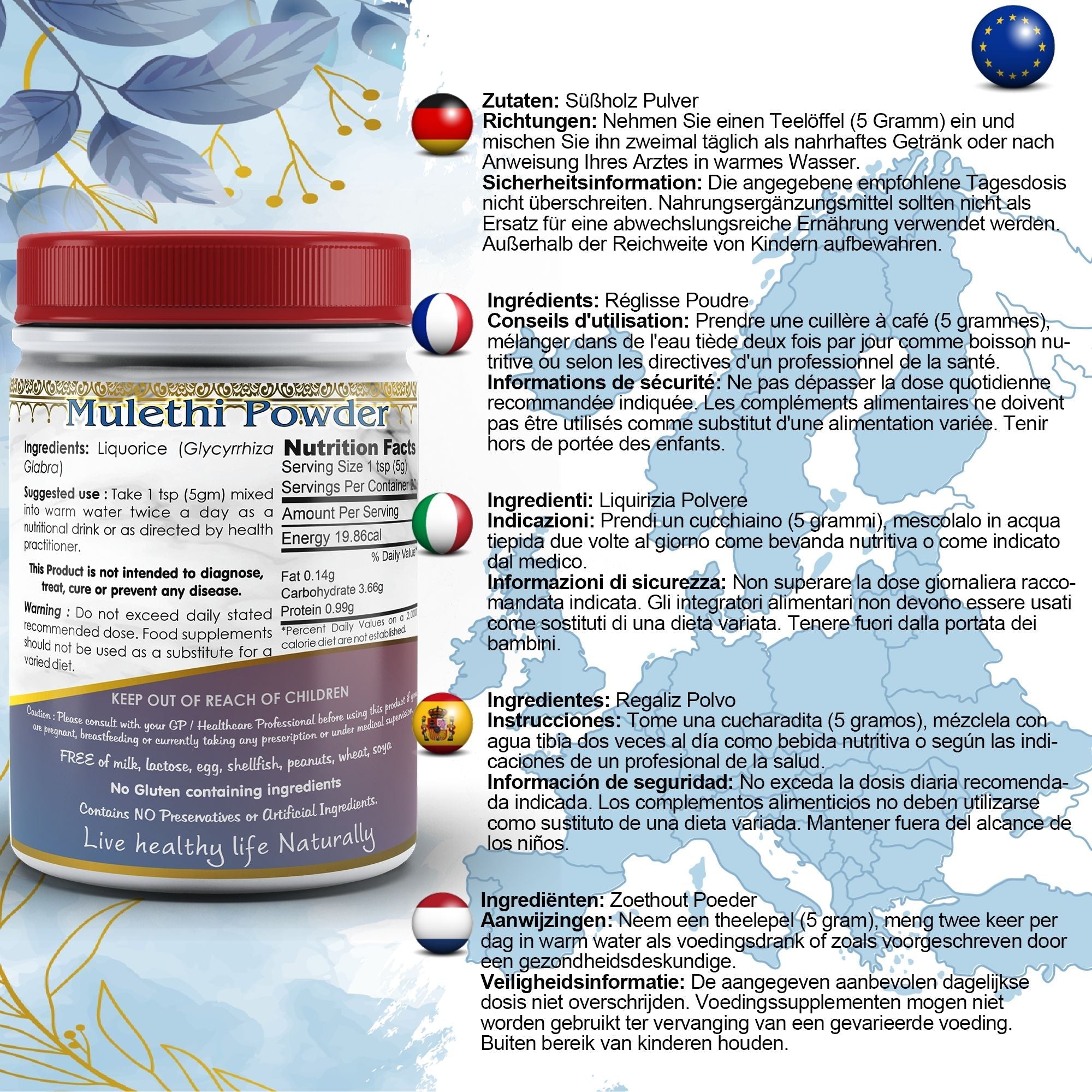 DivyaHerb Liquorice Root Powder 100 gram - Throat Comfort Support-1