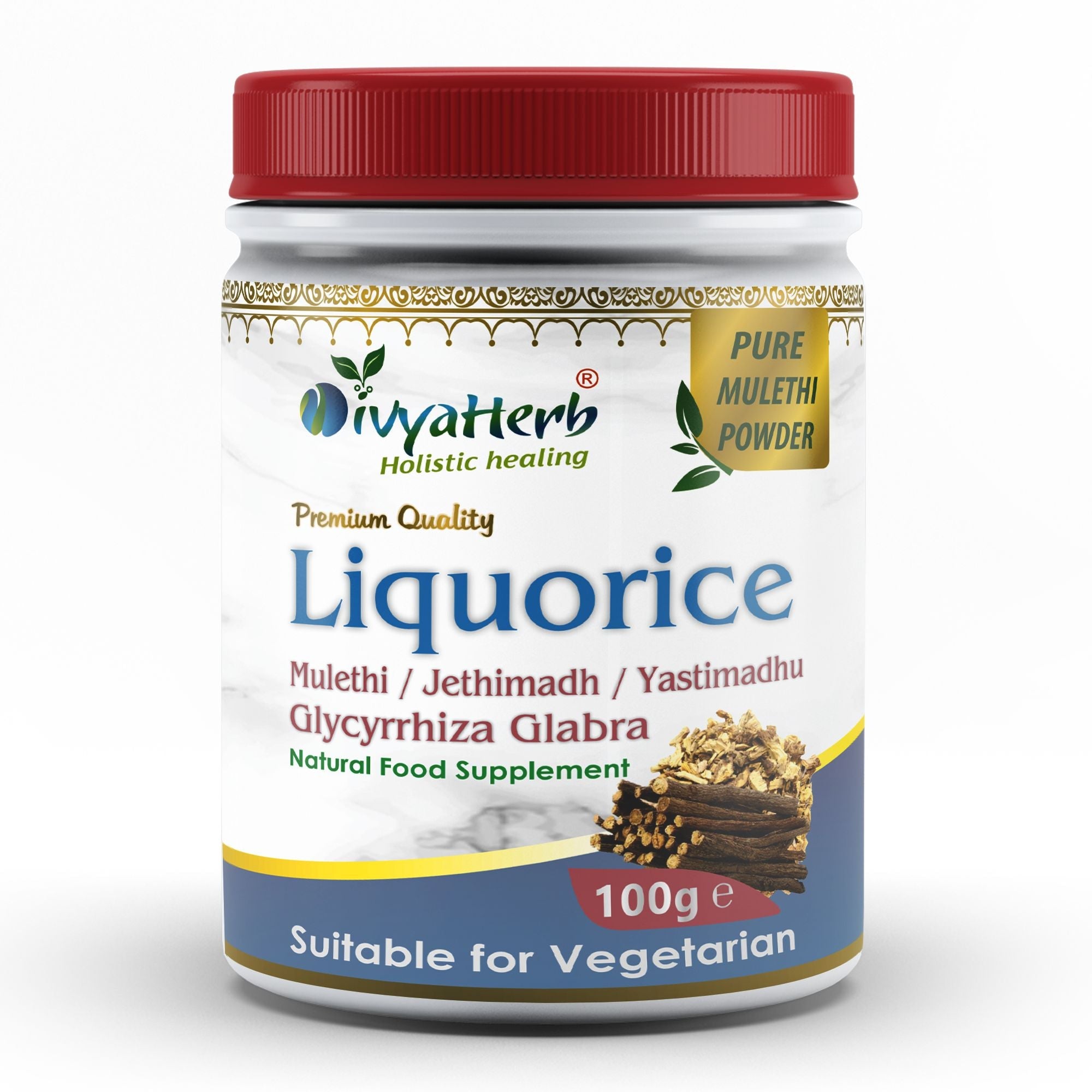 DivyaHerb Liquorice Root Powder 100 gram - Throat Comfort Support-0