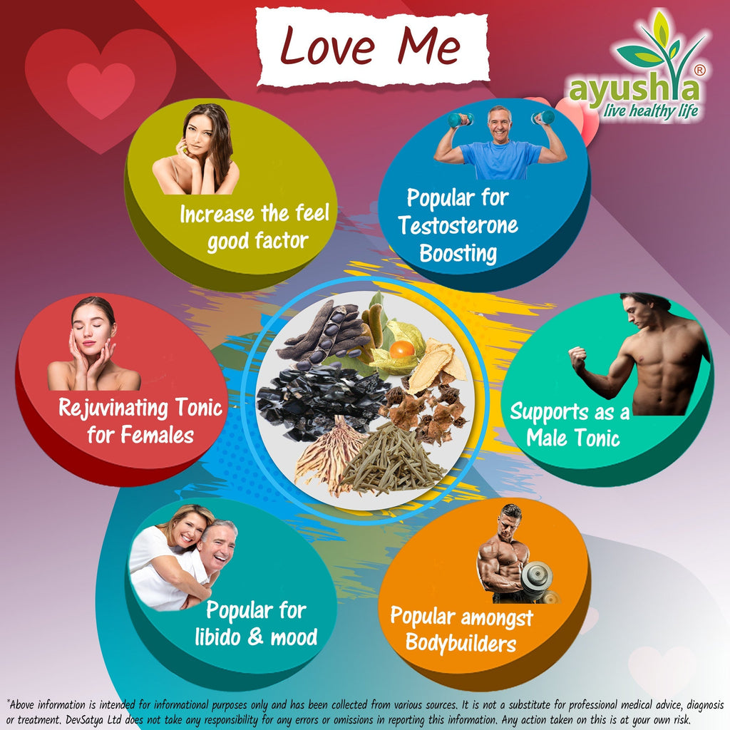 Ayushya Love Me Capsules (Vitality Blend) Vitality & Stamina Support - Vegan, Gluten Free, Non-GMO, 60 Capsules-3