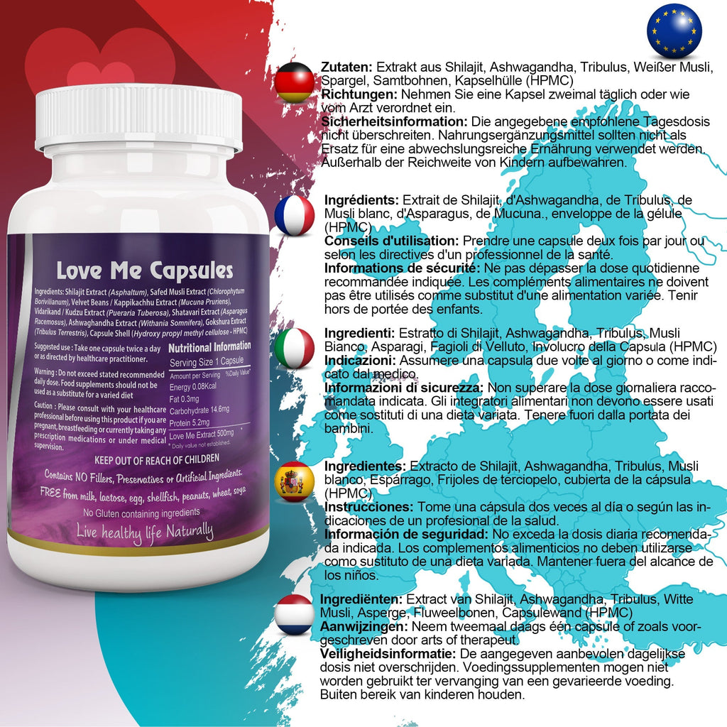 Ayushya Love Me Capsules (Vitality Blend) Vitality & Stamina Support - Vegan, Gluten Free, Non-GMO, 60 Capsules-1