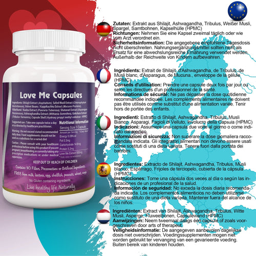 Ayushya Love Me Capsules (Vitality Blend) Vitality & Stamina Support - Vegan, Gluten Free, Non-GMO, 60 Capsules-1
