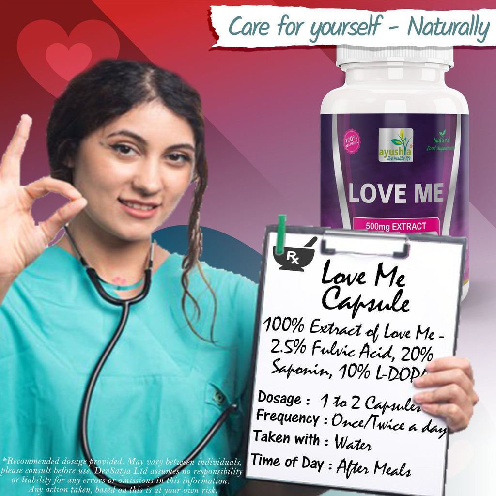 Ayushya Love Me Capsules (Vitality Blend) Vitality & Stamina Support - Vegan, Gluten Free, Non-GMO, 60 Capsules-4