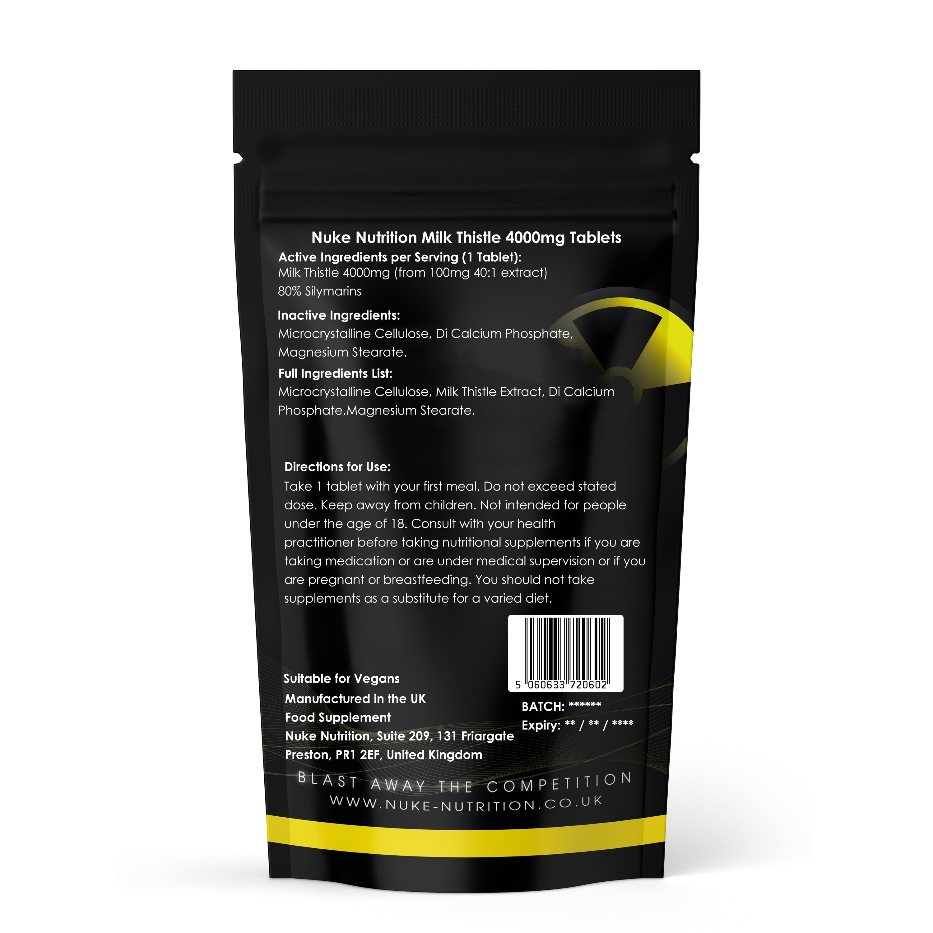 Milk Thistle Extract Tablets 4000mg 80% Silymarins High Strength Liver Support