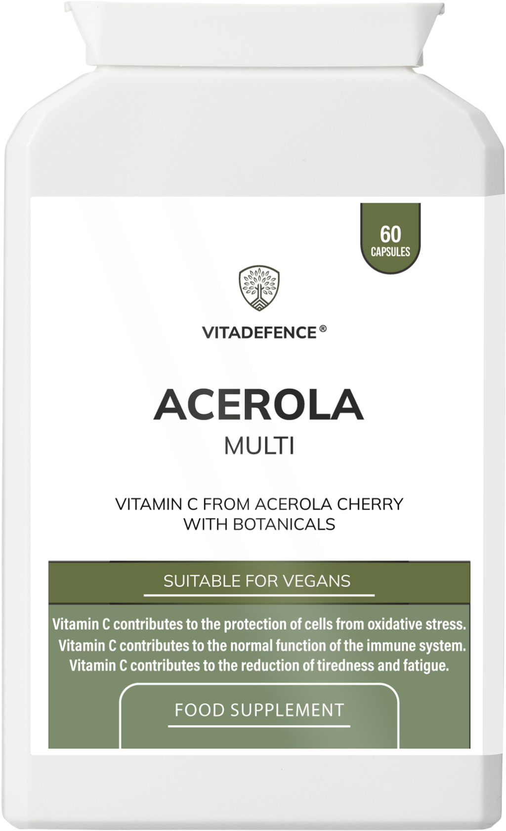 Vitamin C Capsules | Food-Based Acerola Vitamin C – 60 Vegan Capsules-0
