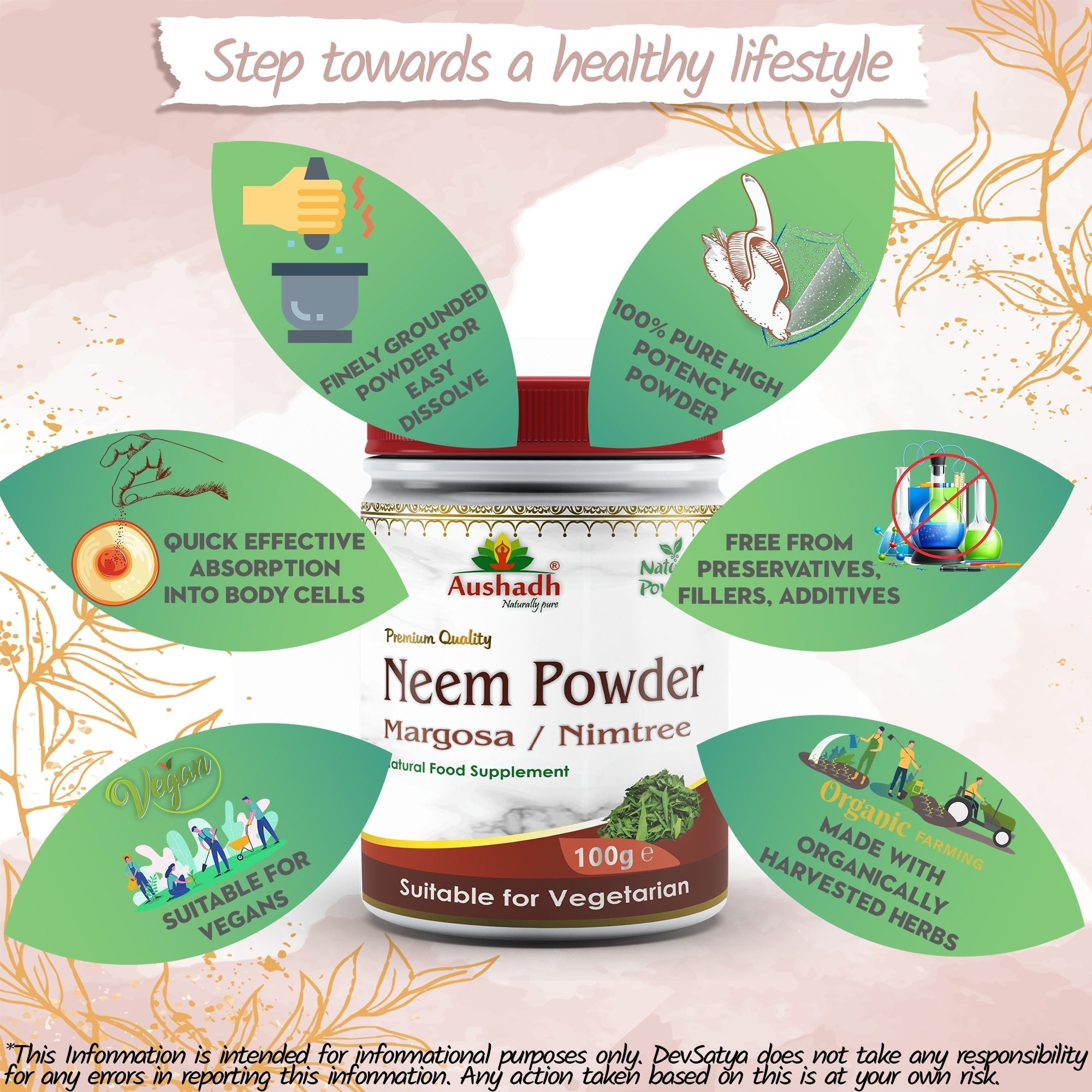 Aushadh Neem Powder 100 gram - Healthy-Looking Skin Support-4