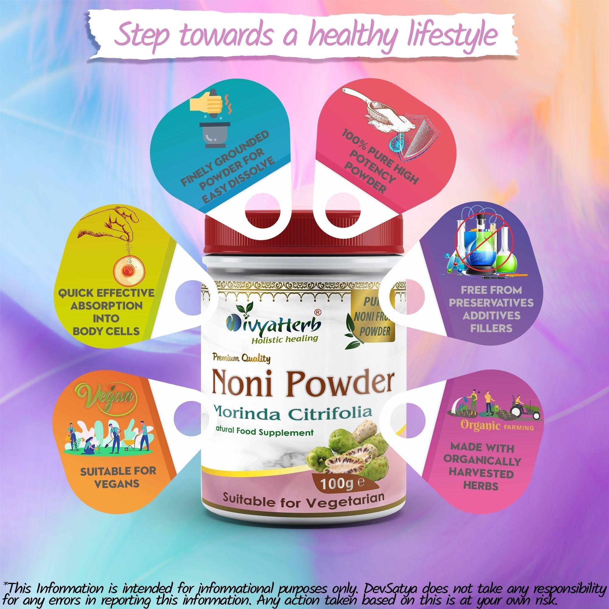 DivyaHerb Noni Powder 100 gram - Daily Wellness Support-4