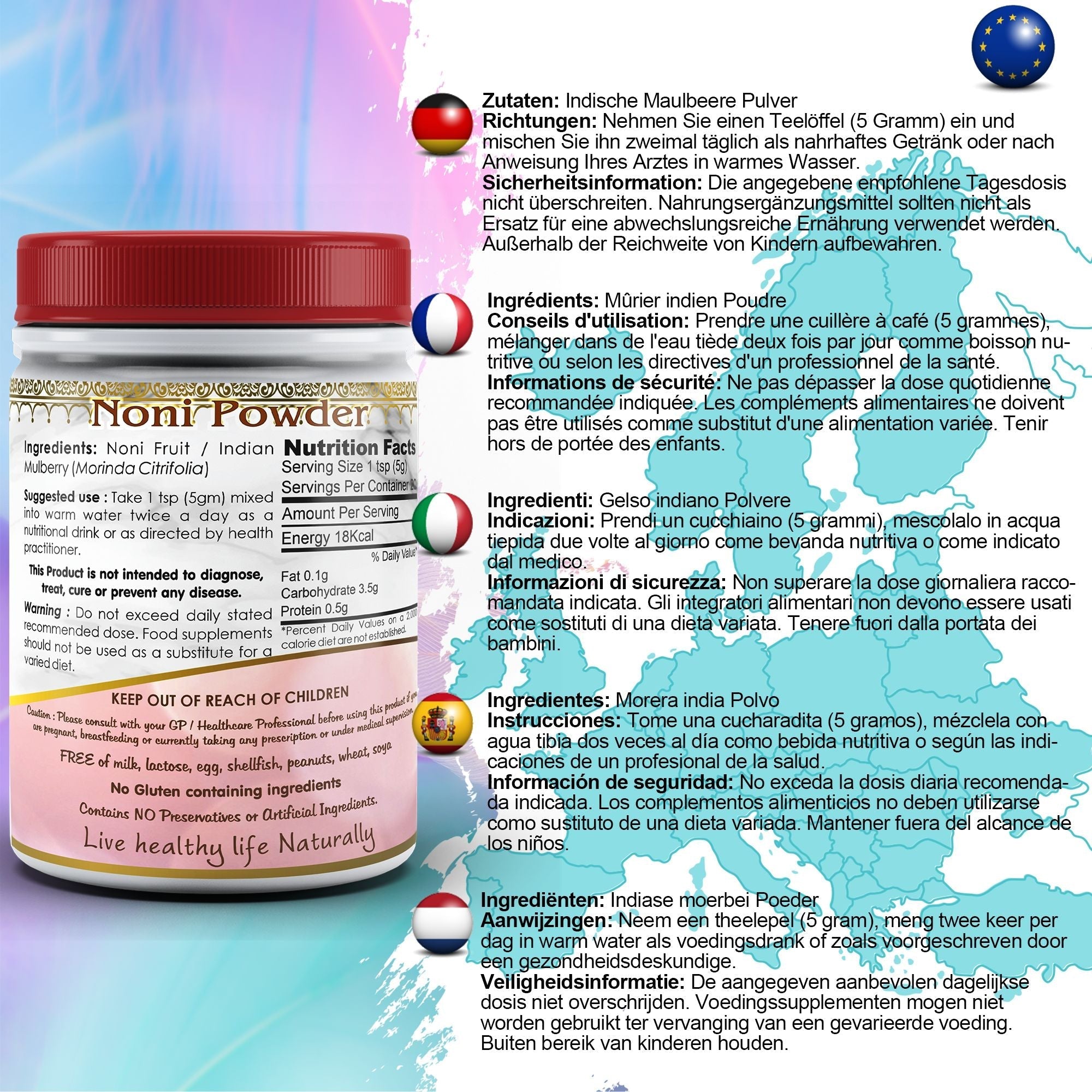 DivyaHerb Noni Powder 100 gram - Daily Wellness Support-1