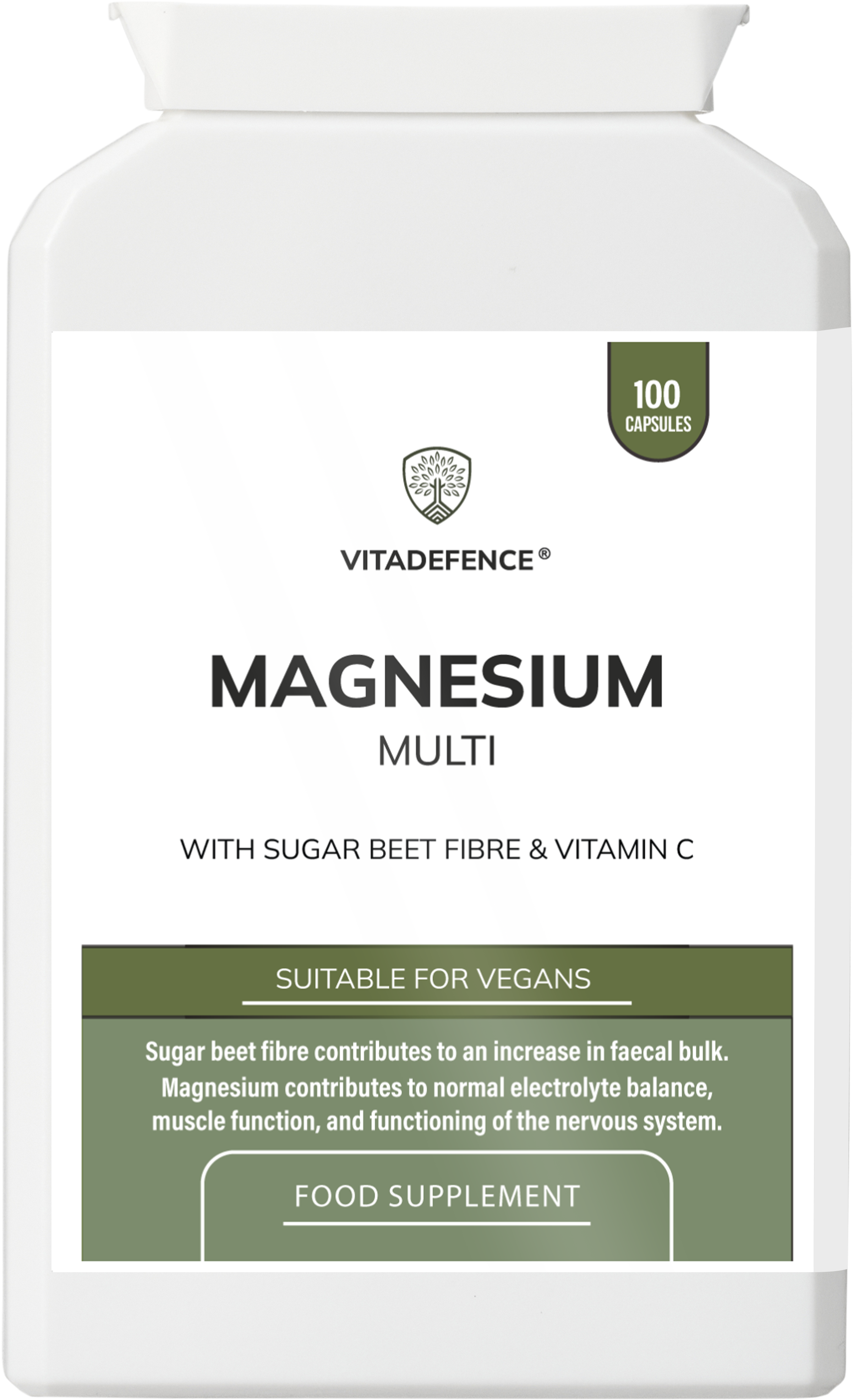 Magnesium Multi | With Vitamin C & Sugar Beet Fibre – 100 Vegan Capsules-0