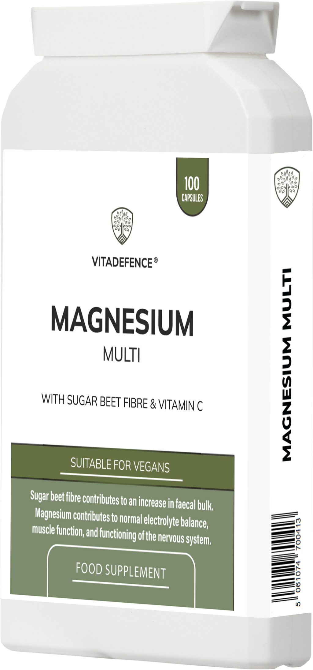 Magnesium Multi | With Vitamin C & Sugar Beet Fibre – 100 Vegan Capsules-3