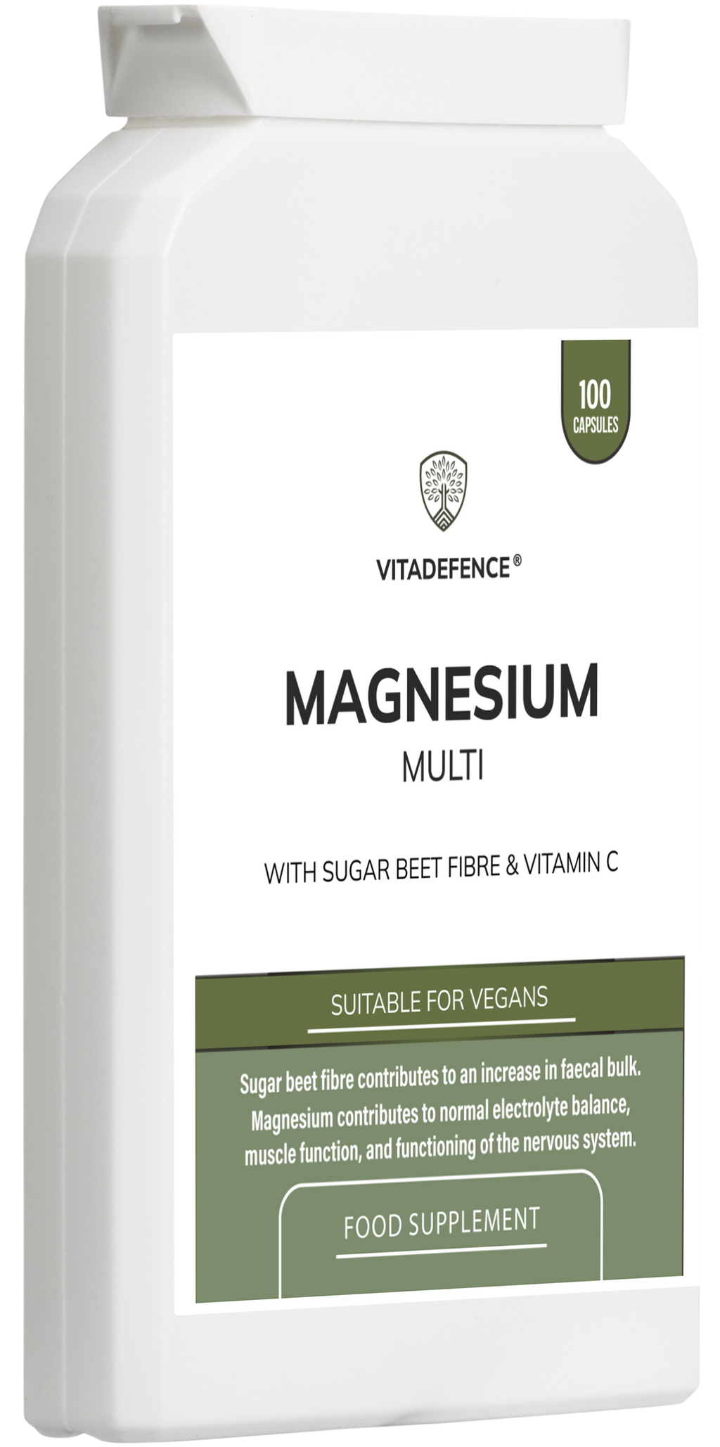 Magnesium Multi | With Vitamin C & Sugar Beet Fibre – 100 Vegan Capsules-2