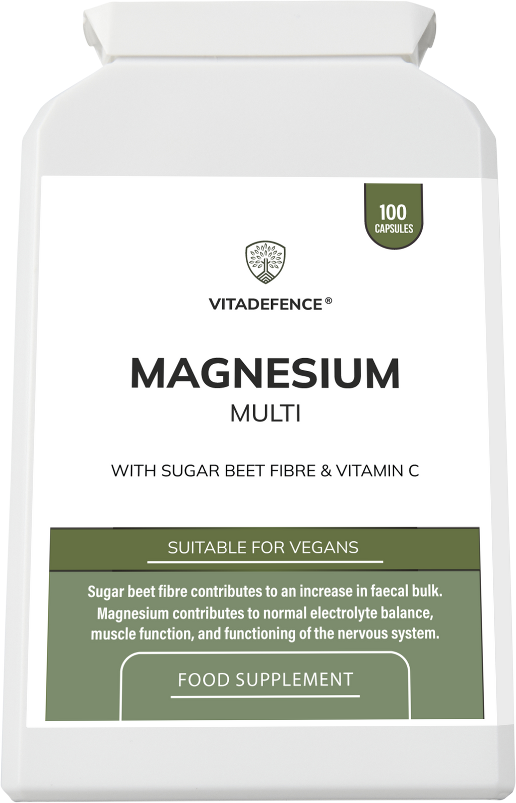 Magnesium Multi | With Vitamin C & Sugar Beet Fibre – 100 Vegan Capsules-1