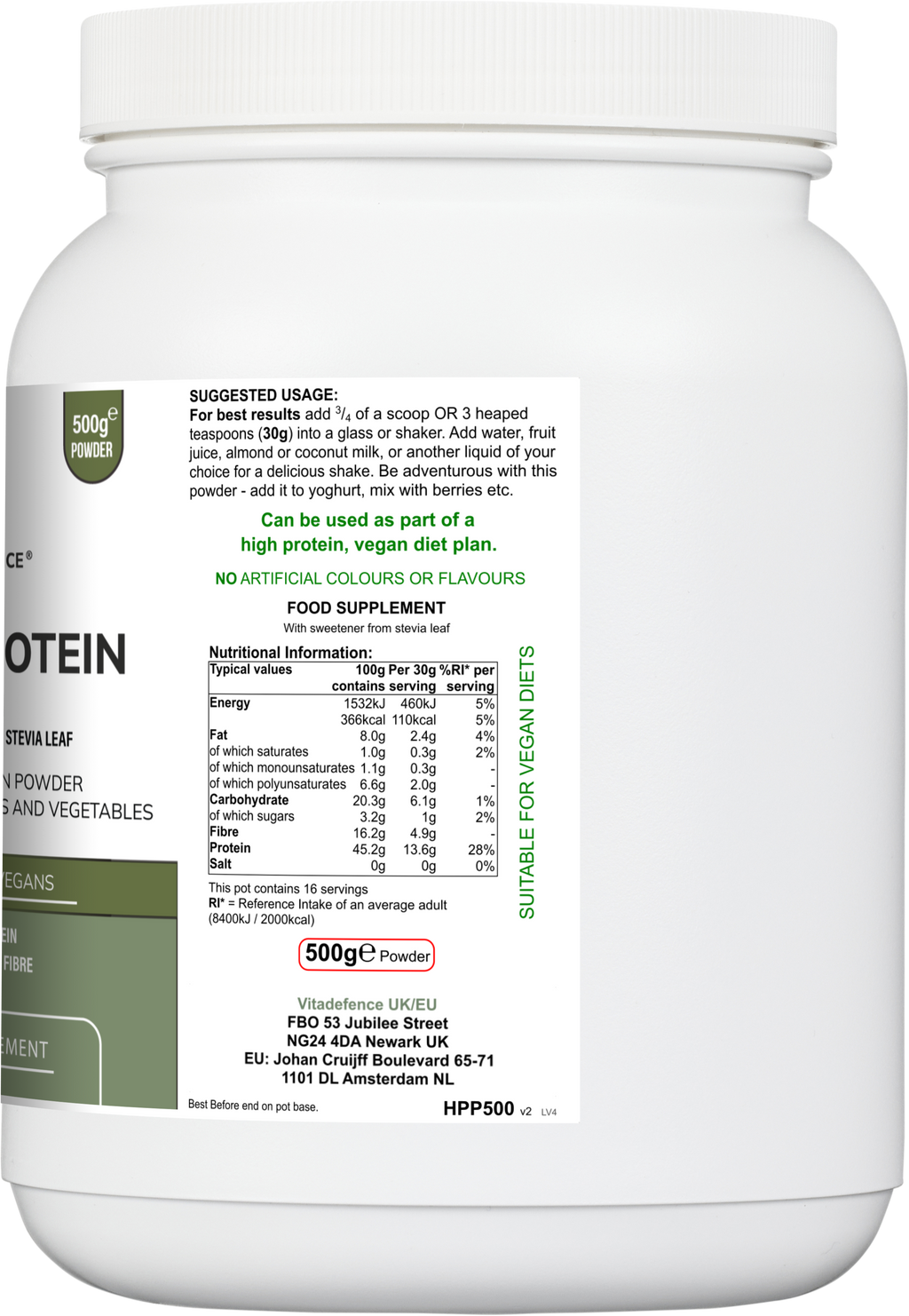 Hemp Protein Multi | Plant-Based Protein Powder with Fruits, Herbs & Vegetables – 500 g-3