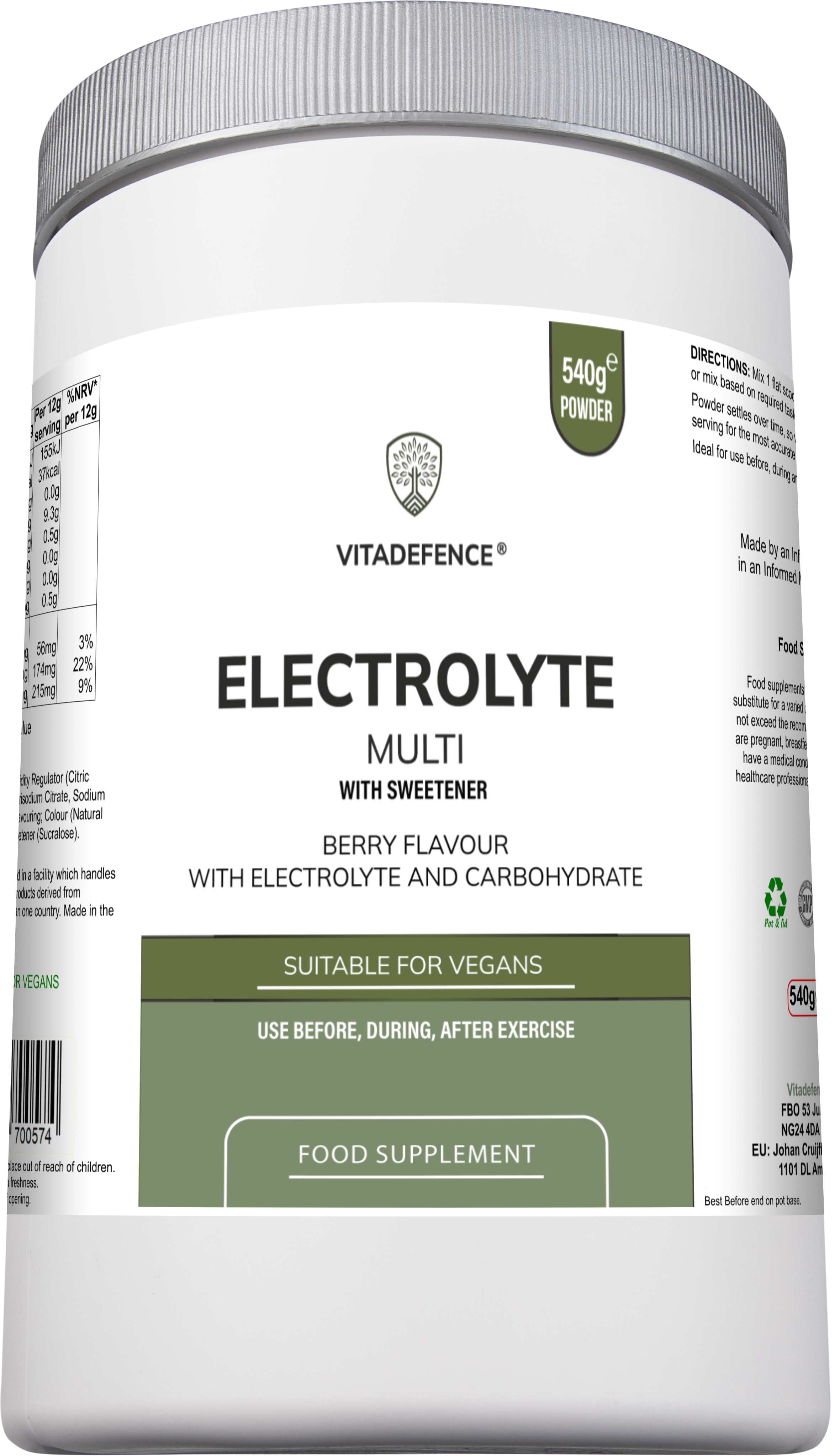 Electrolyte Multi | Berry Flavour Hydration Powder with Electrolytes & Minerals – 540 g-1