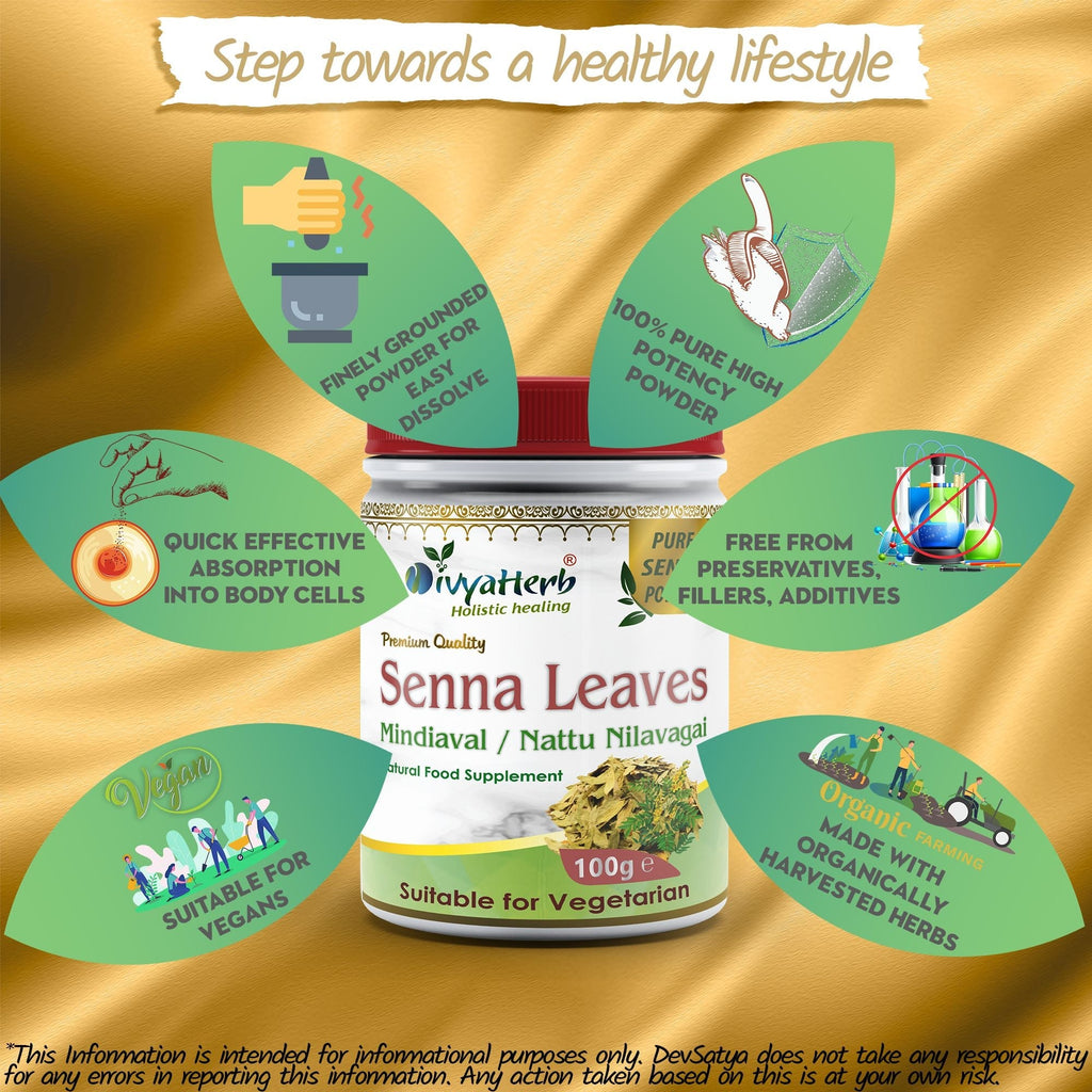 DivyaHerb Senna Leaves Powder 100 gram - Bowel Regularity Support-4