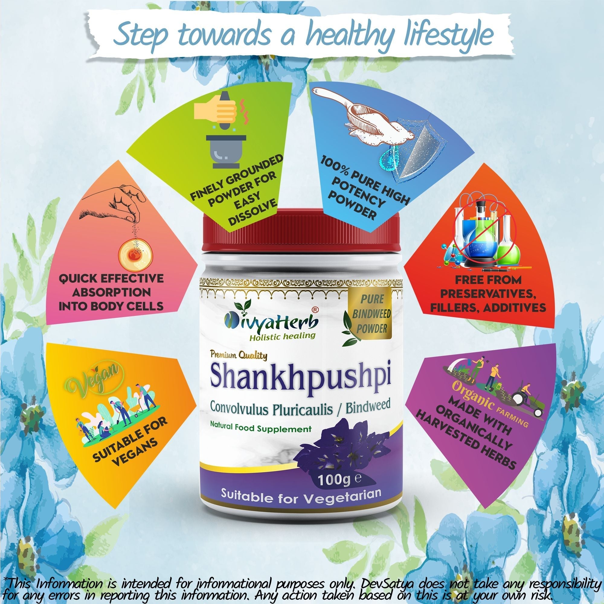 DivyaHerb Shankpushpi Powder 100 gram - Calm & Focus Support-4