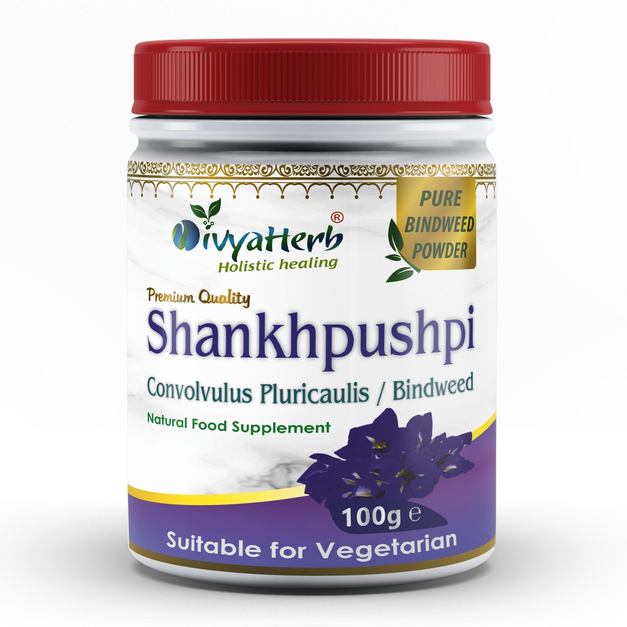 DivyaHerb Shankpushpi Powder 100 gram - Calm & Focus Support-0