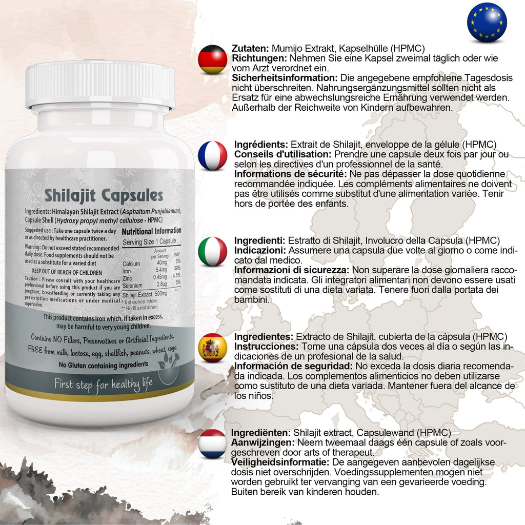 Aushadh Shilajit Capsules (Mineral Pitch) Energy & Vitality Support - Vegan, Gluten Free, Non-GMO, 60 Capsules-1