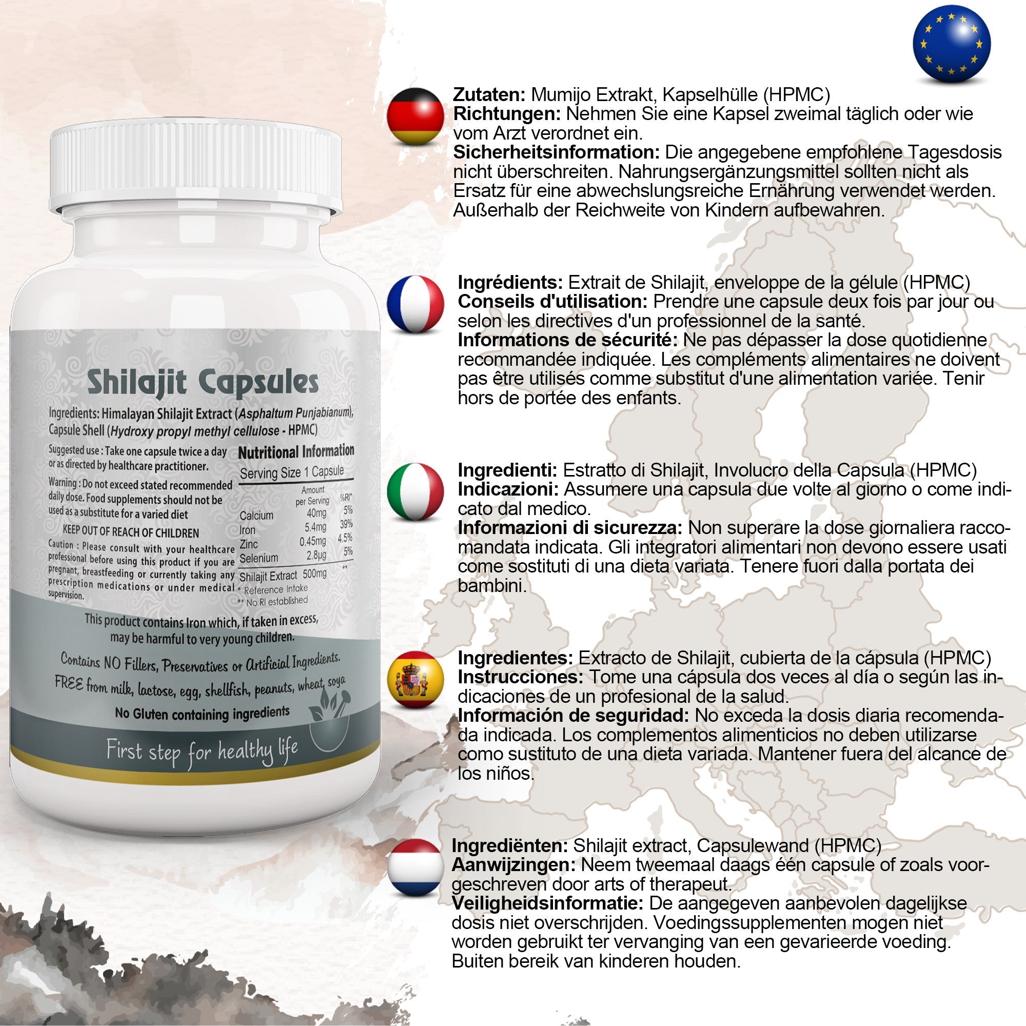 Aushadh Shilajit Capsules (Mineral Pitch) Energy & Vitality Support - Vegan, Gluten Free, Non-GMO, 60 Capsules-1