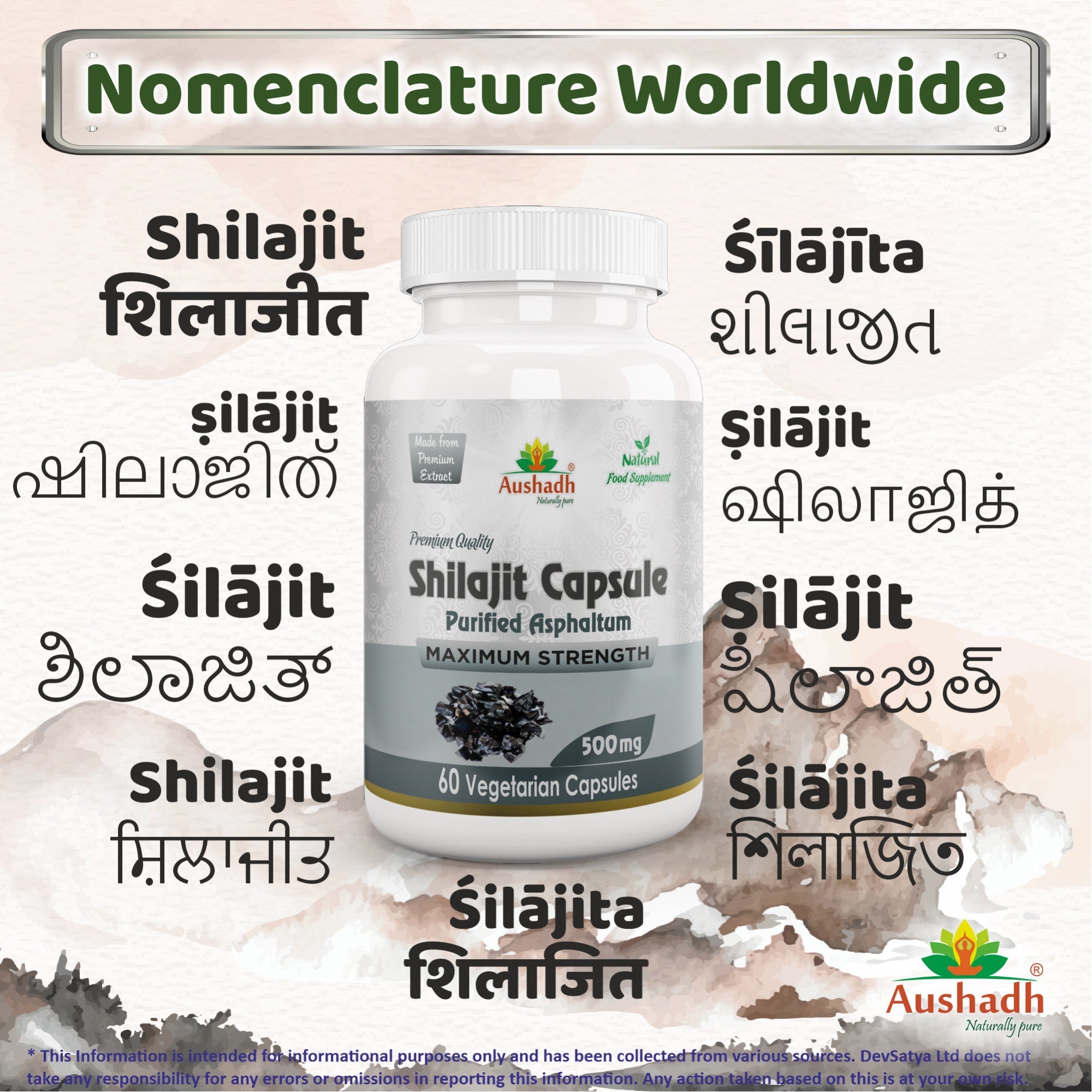 Aushadh Shilajit Capsules (Mineral Pitch) Energy & Vitality Support - Vegan, Gluten Free, Non-GMO, 60 Capsules-3