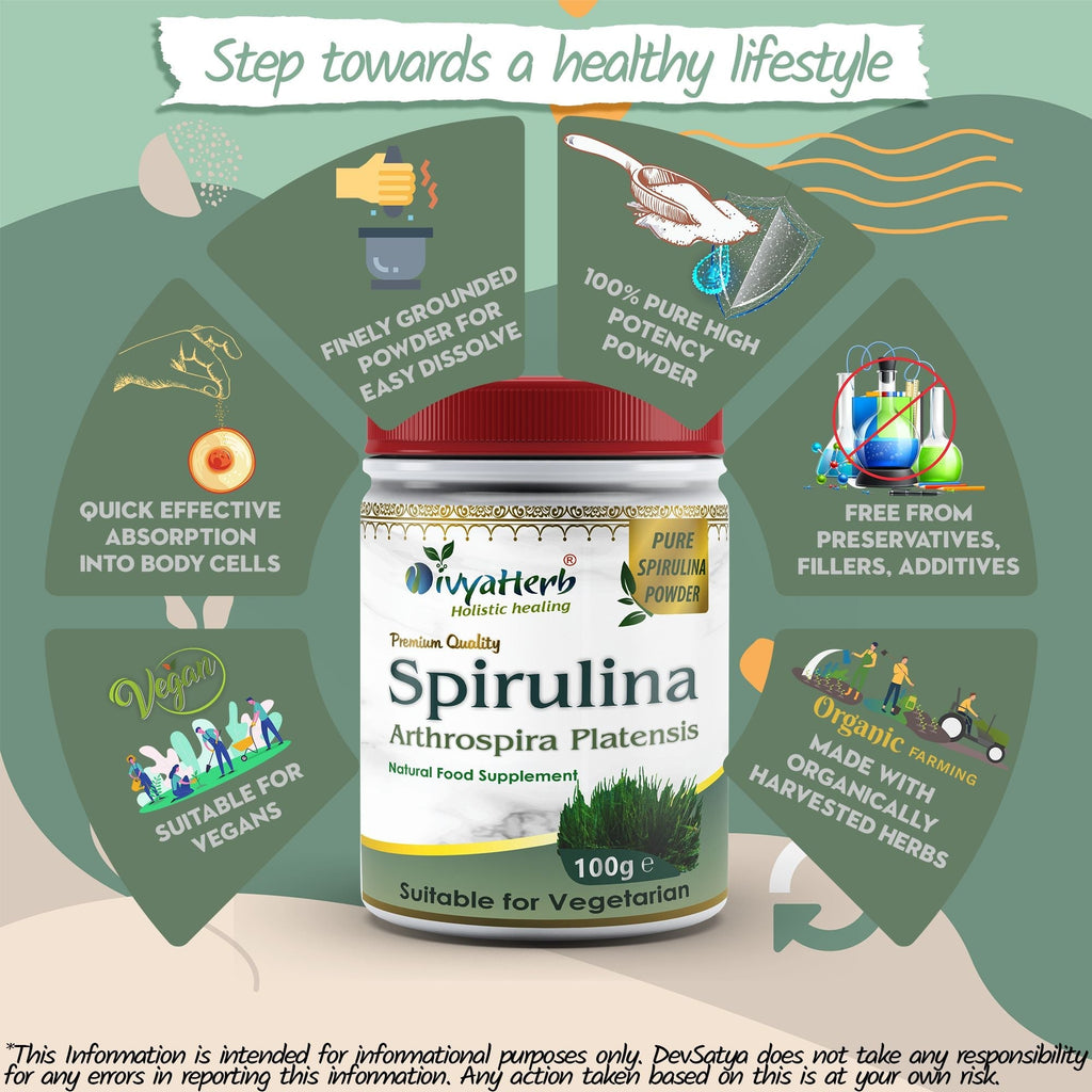 DivyaHerb Spirulina Powder 100 gram - Daily Vitality Support-4