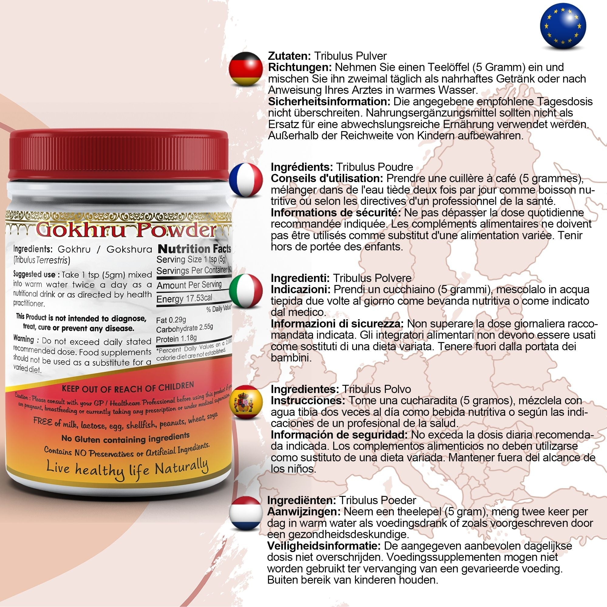 DivyaHerb Gokshura / Tribuvar Powder 100 gram - Natural Herbal Wellness-1